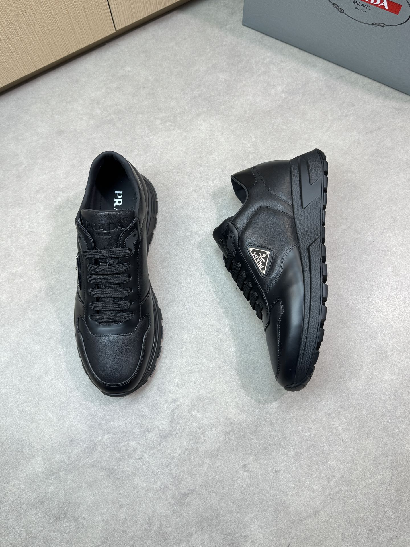 Prada Leather Sneakers - Nappa Leather, TPU Rubber Sole, Metal Hardware 3 i1744825018 7455 1