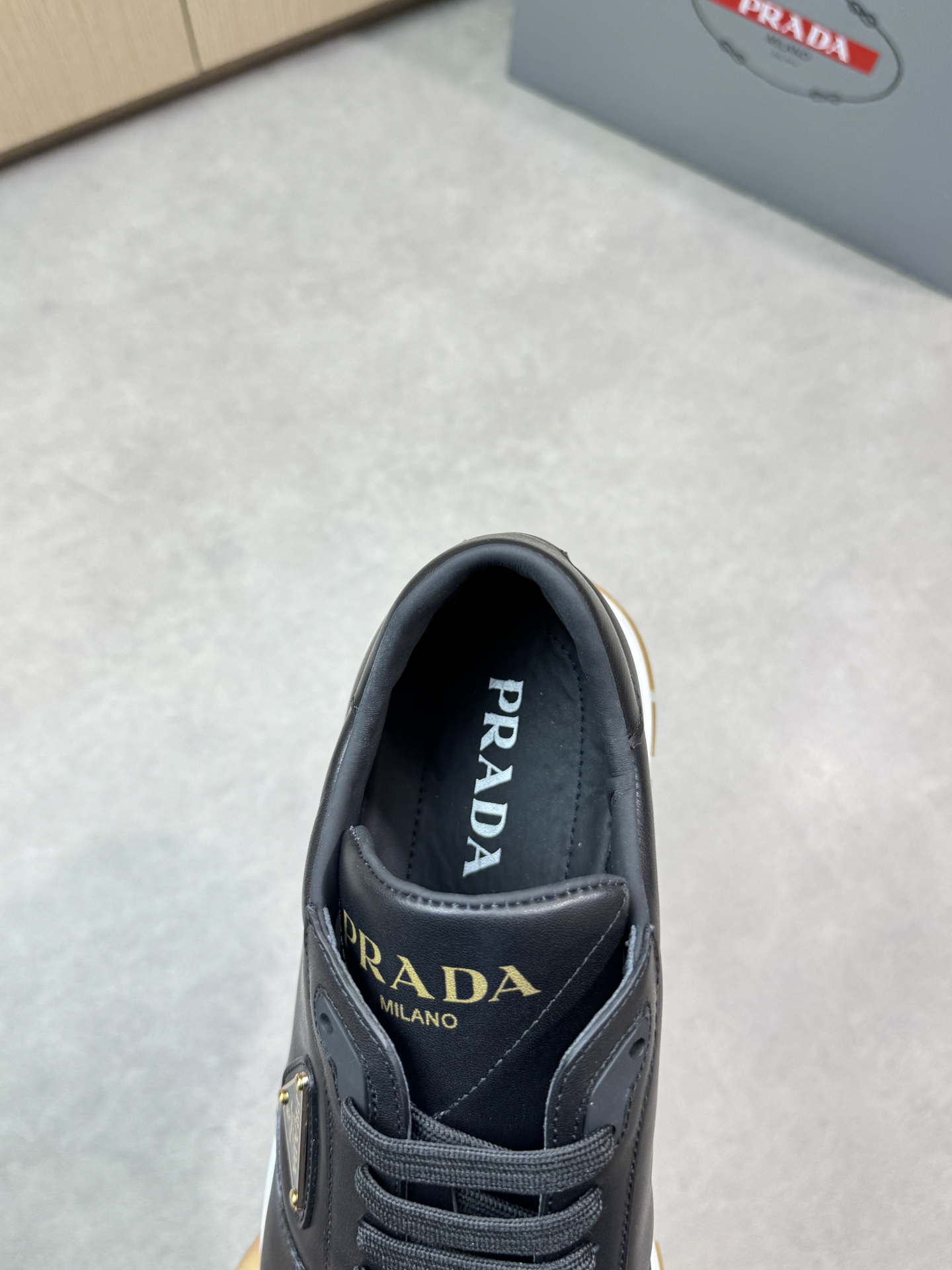 Prada Black Leather Sneakers with Logo Detail - Premium Quality & Comfort 8 i1744825088 4011 0