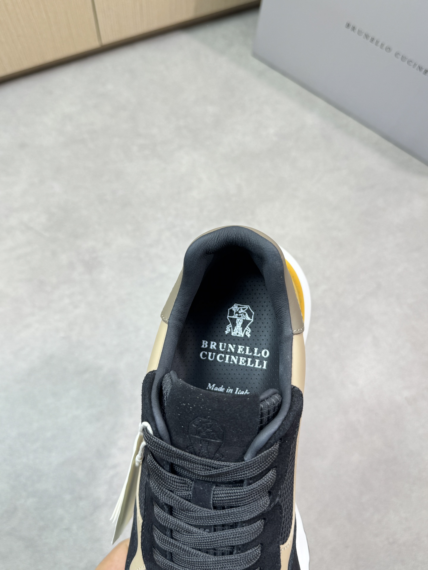 Brunello Cucinelli Men's Black Leather & Suede Lightweight Sneakers 8 i1744910882 4230 6