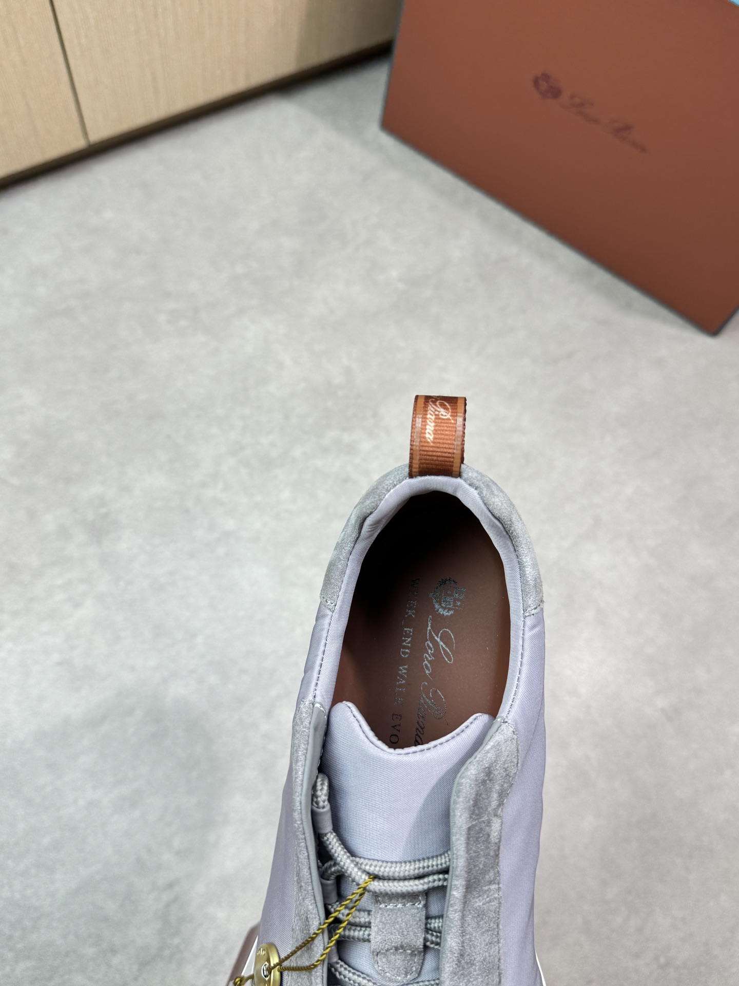 Loro Piana Men's Grey Suede & Canvas Sneakers - Casual Comfort 8 i1745081685 1337 6