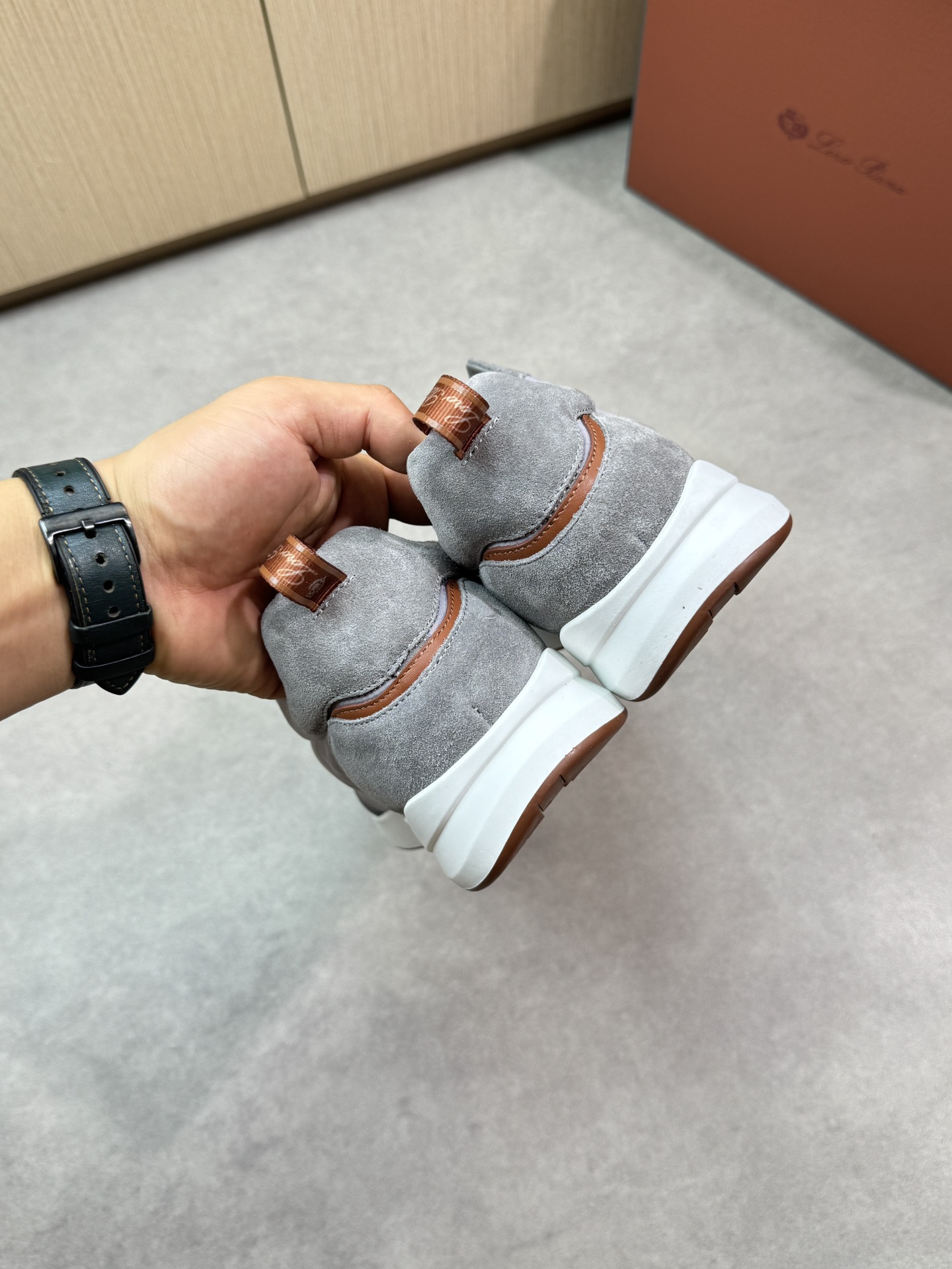 Loro Piana Men's Grey Suede & Canvas Sneakers - Casual Comfort 9 i1745081685 2560 7