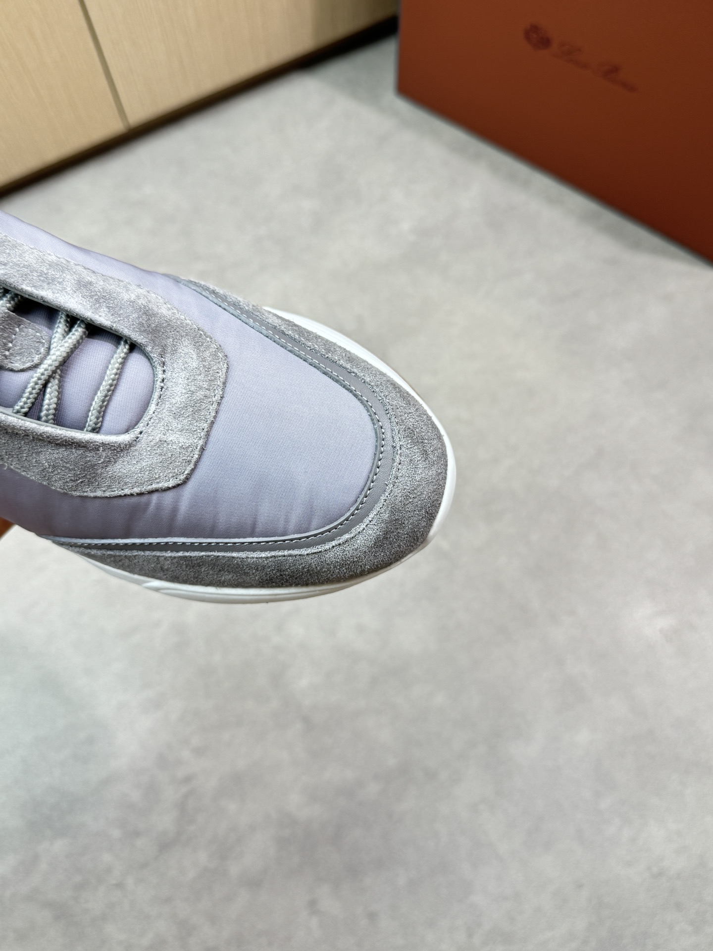 Loro Piana Men's Grey Suede & Canvas Sneakers - Casual Comfort 7 i1745081685 4118 5
