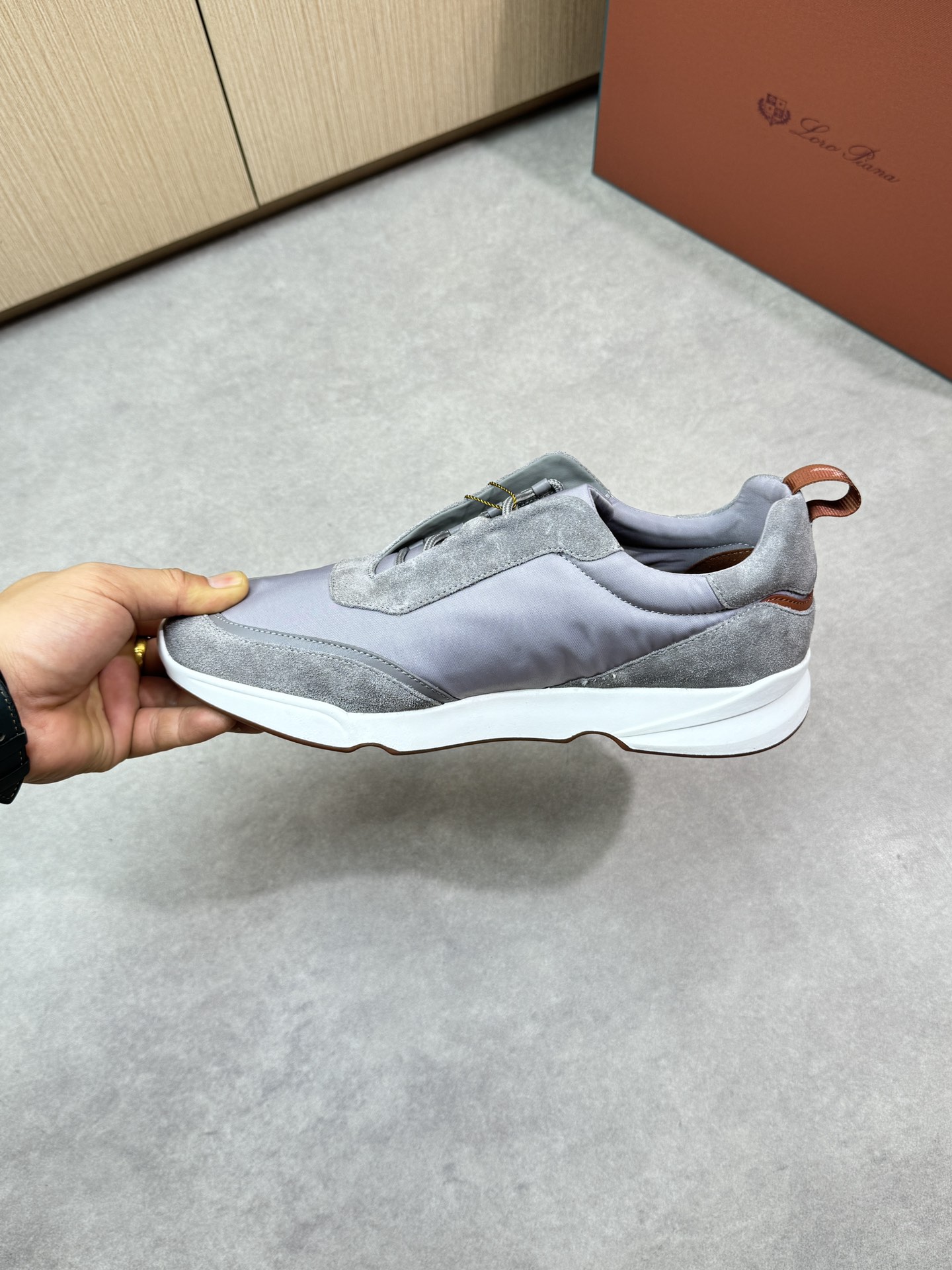 Loro Piana Men's Grey Suede & Canvas Sneakers - Casual Comfort 6 i1745081685 5492 4
