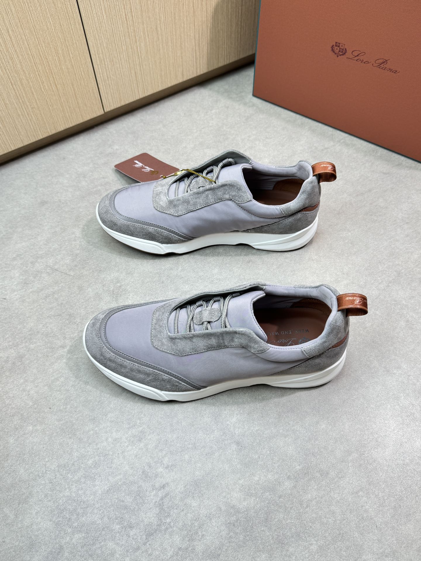 Loro Piana Men's Grey Suede & Canvas Sneakers - Casual Comfort 4 i1745081685 5608 2