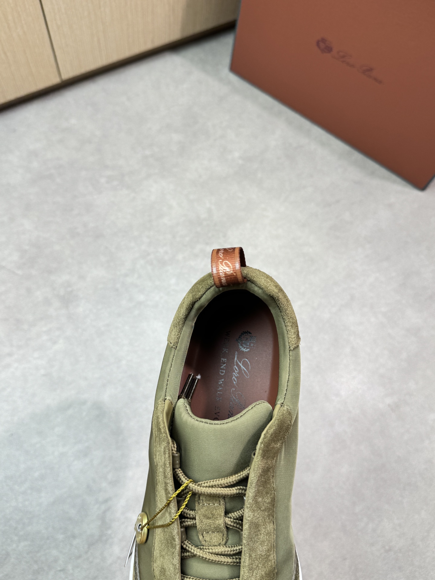 Loro Piana Men's Olive Green Suede & Canvas Casual Sneakers | Size 39-44 8 i1745081718 6045 6