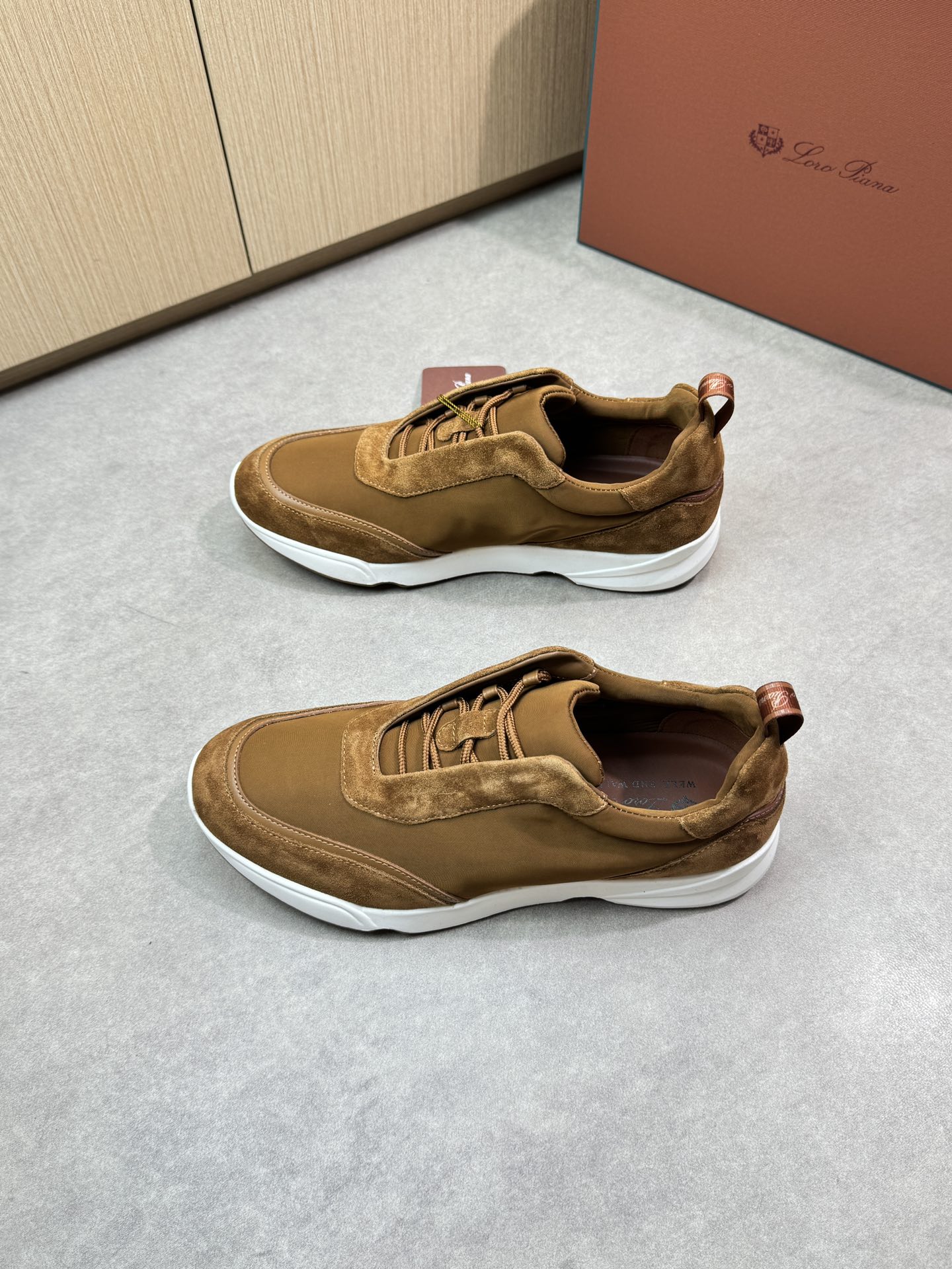 Loro Piana Men's Brown Suede & Canvas Casual Sneakers - Comfortable & Stylish 4 i1745081733 5516 2