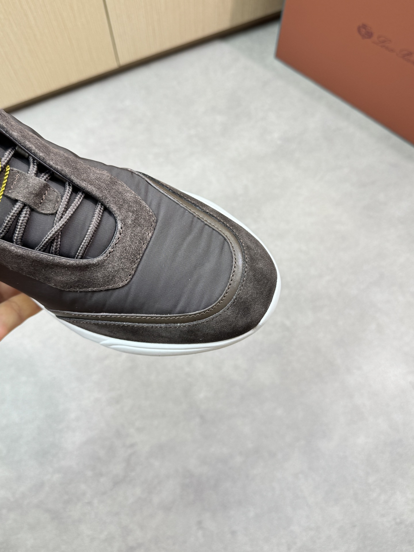 Loro Piana Men's Brown Suede & Canvas Casual Sneakers, Size 39-44 7 i1745081752 2221 5