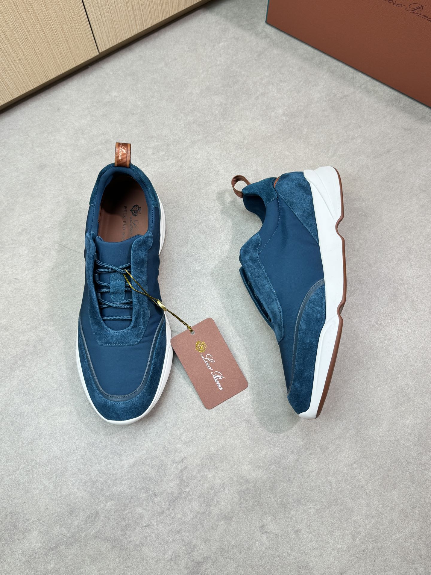 Loro Piana Men's Blue Suede and Canvas Luxury Sneakers, Sizes 39-44 3 i1745081768 7801 1