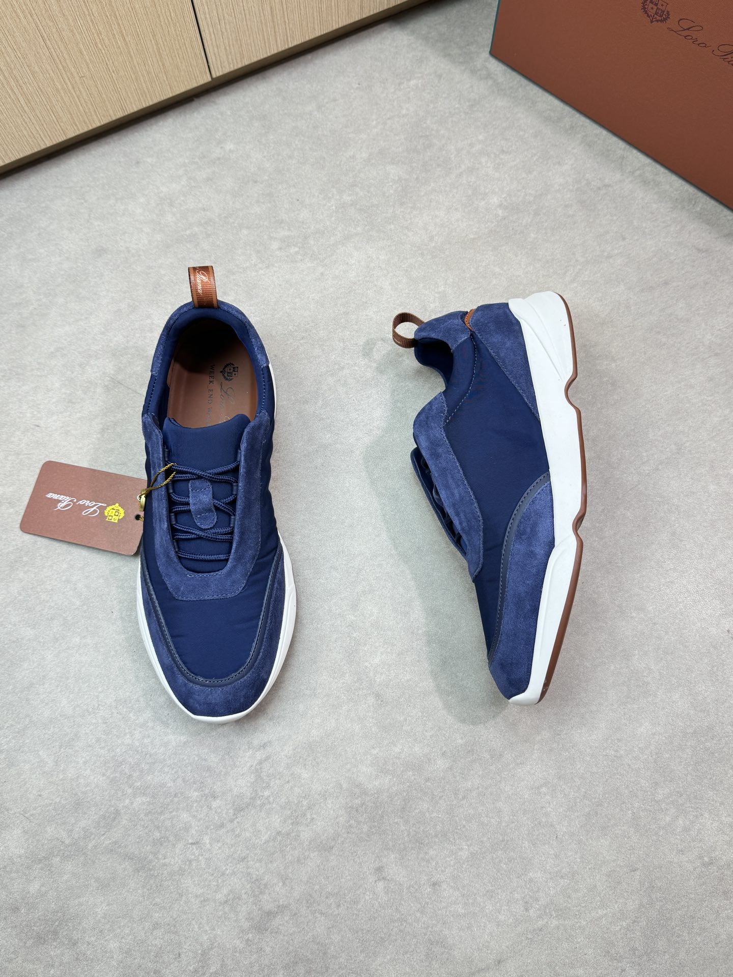 Loro Piana Men's Blue Suede & Canvas Casual Sneakers Size 39-44 3 i1745081782 3538 1