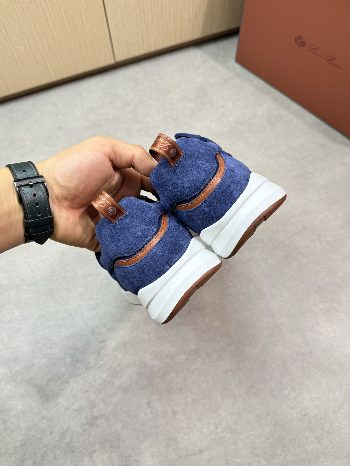 Loro Piana Men's Blue Suede & Canvas Casual Sneakers Size 39-44 9 i1745081782 5786 7