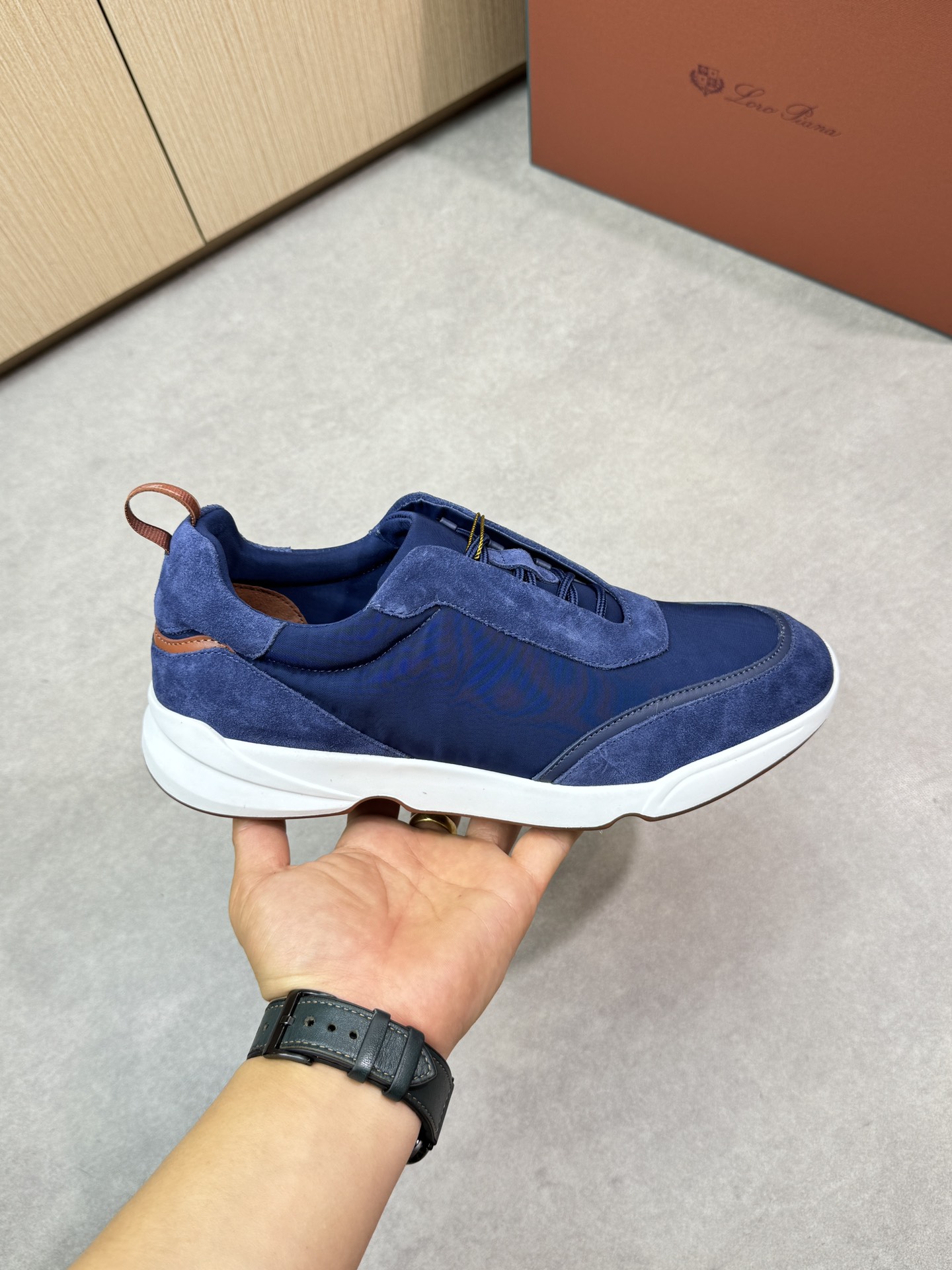 Loro Piana Men's Blue Suede & Canvas Casual Sneakers Size 39-44 5 i1745081782 6337 3
