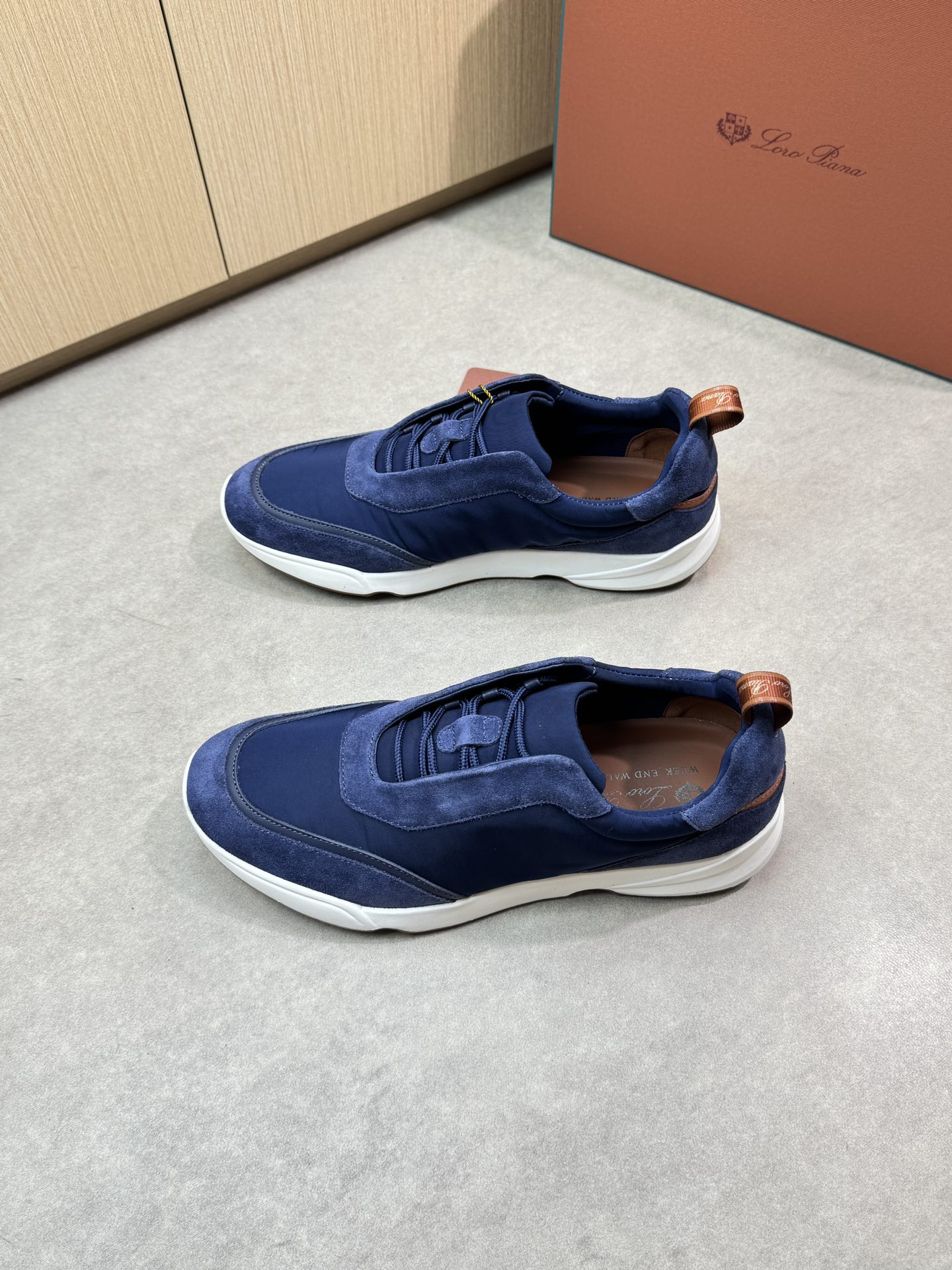 Loro Piana Men's Blue Suede & Canvas Casual Sneakers Size 39-44 4 i1745081782 8116 2