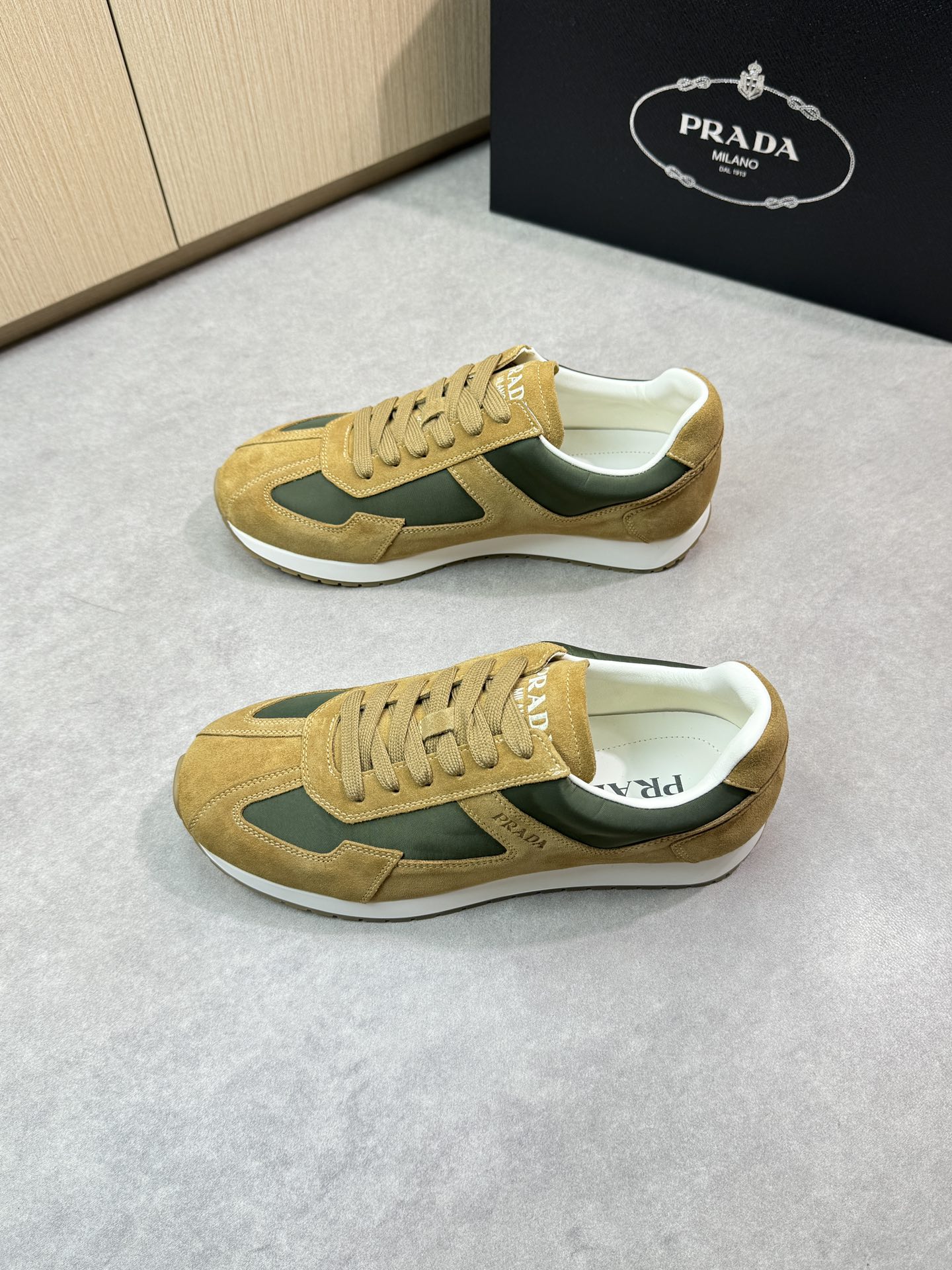 Prada Men's Suede & Canvas Lightweight Casual Sneakers, Sizes 38-44 EU 4 i1745084203 6212 2