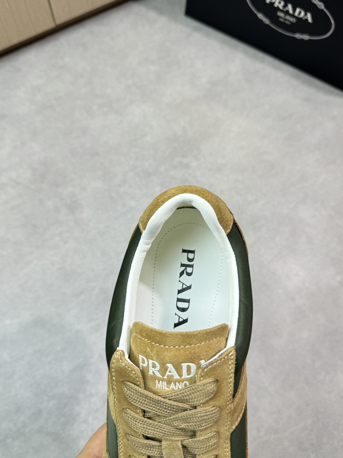 Prada Men's Suede & Canvas Lightweight Casual Sneakers, Sizes 38-44 EU 8 i1745084203 9305 6