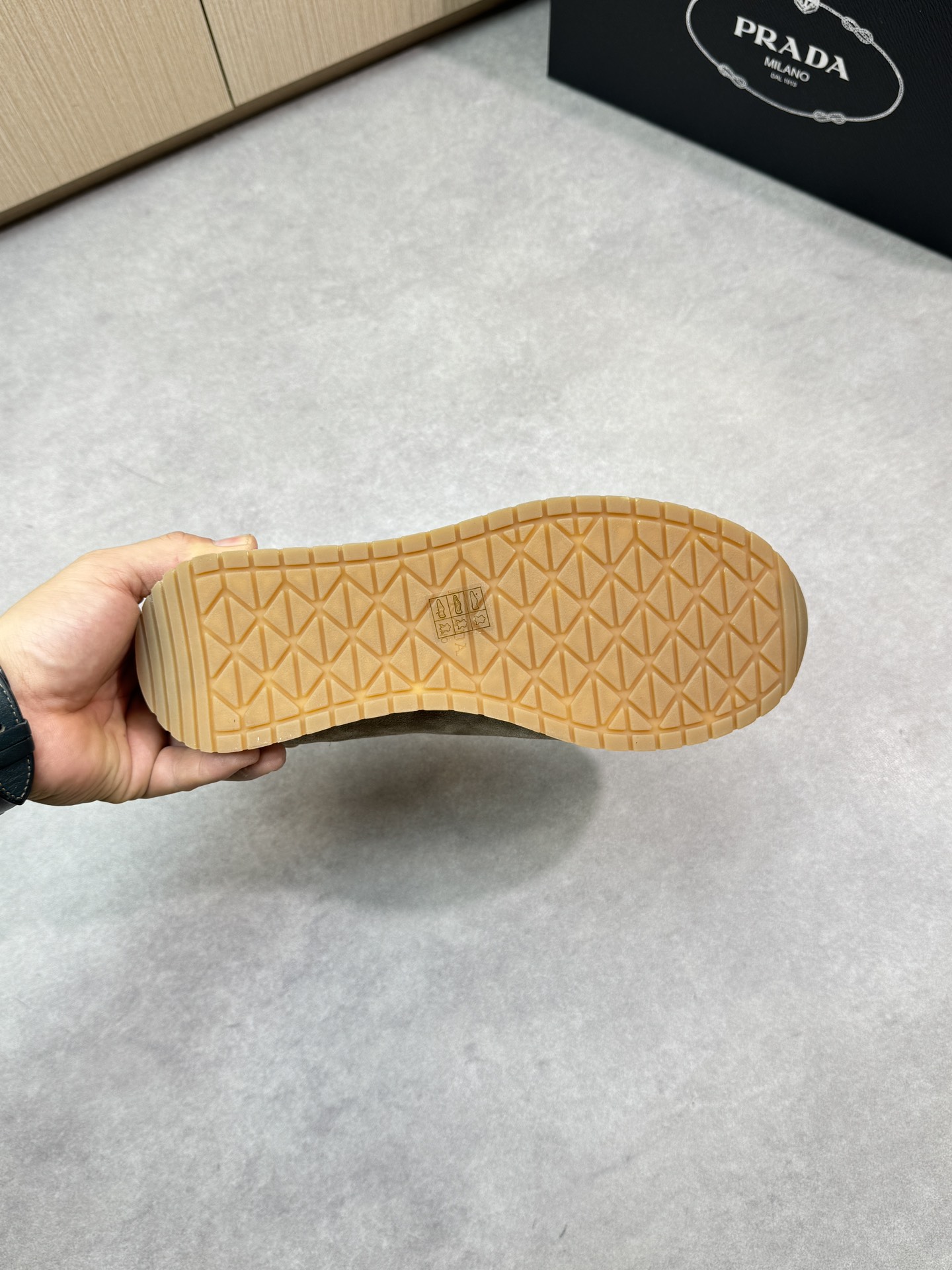 Prada Men's Suede and Canvas Lace-Up Sneakers in Brown 10 i1745084633 5923 8