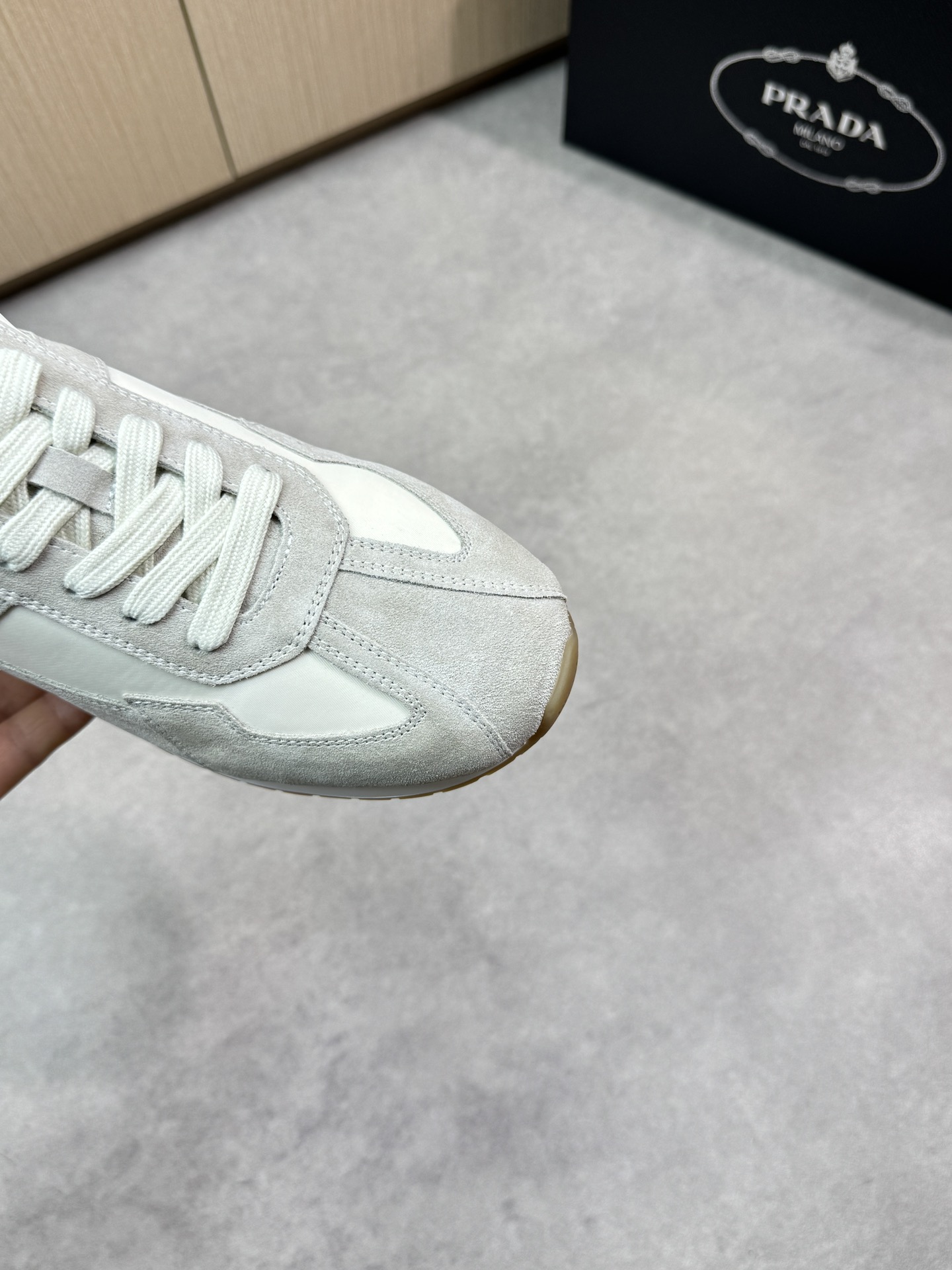 Prada Men's Suede and Canvas Lace-Up Sneakers - Stylish & Comfortable 7 i1745084649 2968 5