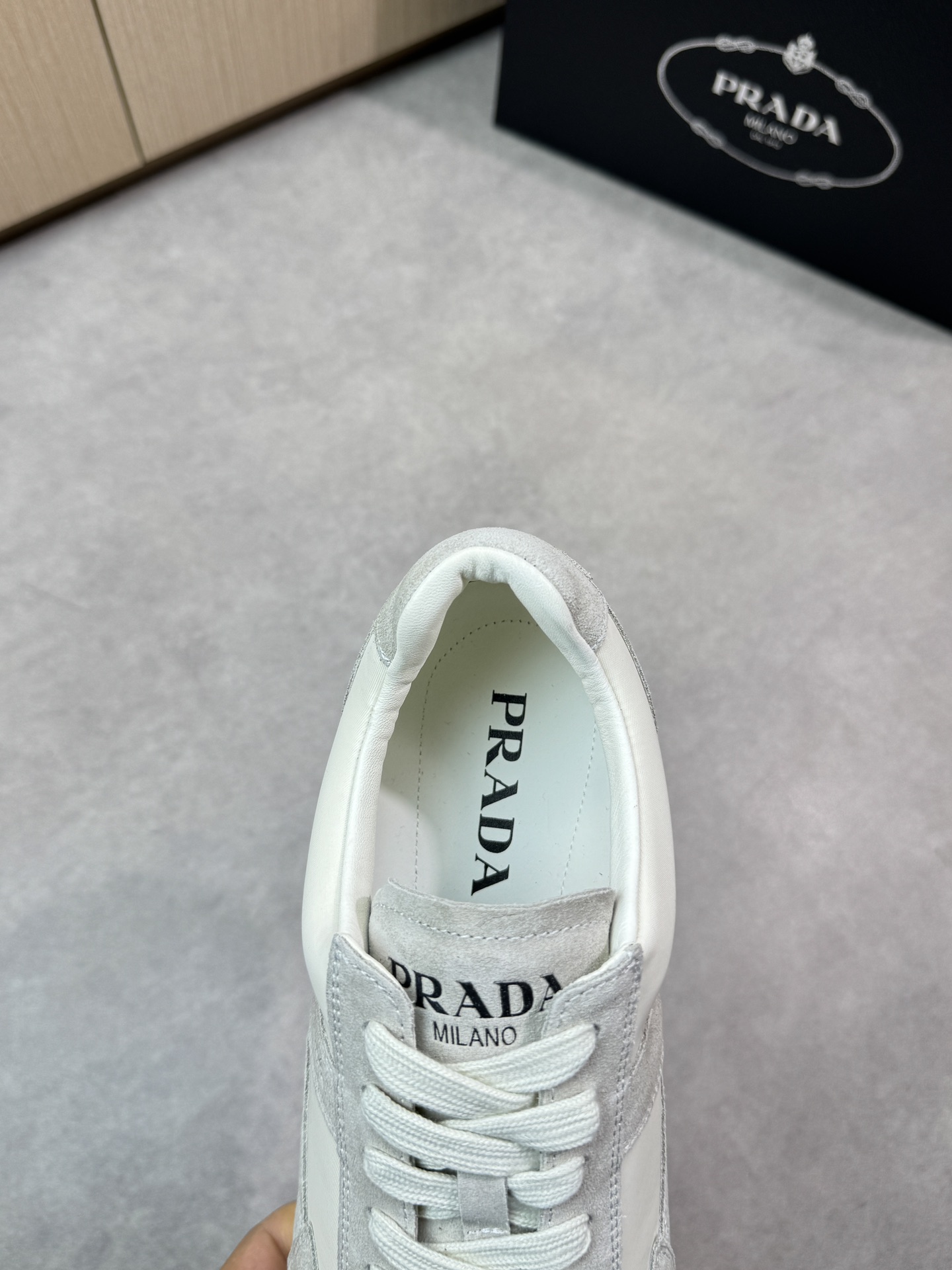 Prada Men's Suede and Canvas Lace-Up Sneakers - Stylish & Comfortable 8 i1745084649 5547 6