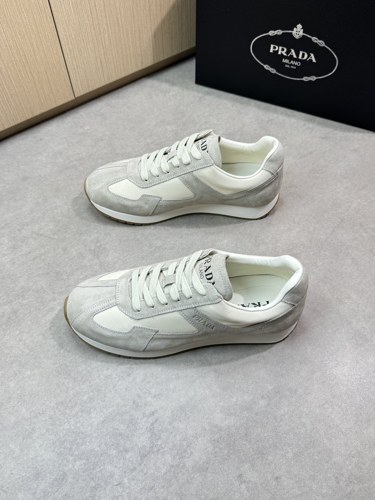 Prada Men's Suede and Canvas Lace-Up Sneakers - Stylish & Comfortable 4 i1745084649 7823 2