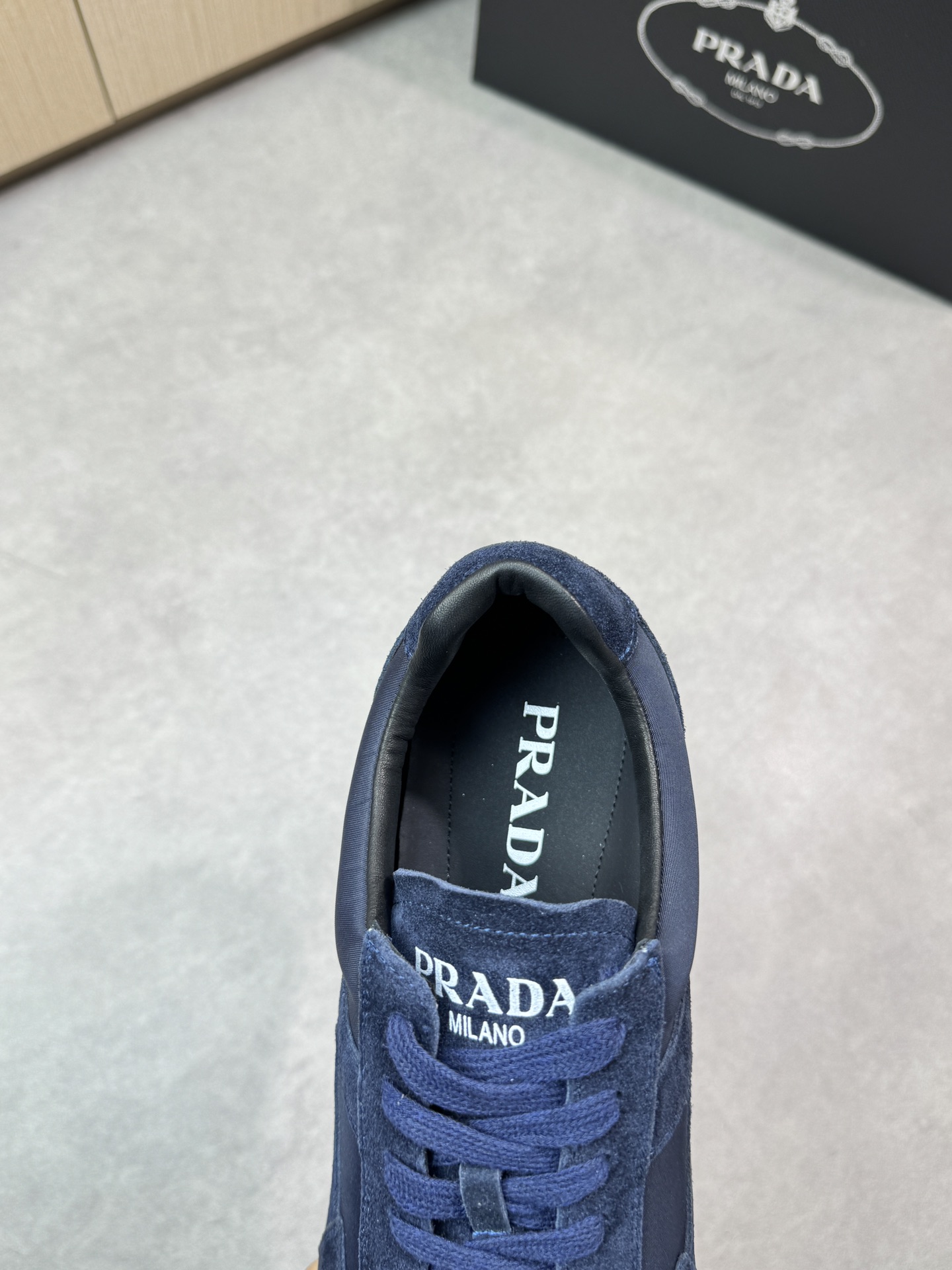 Prada Men's Blue Suede and Canvas Casual Sneakers - Comfortable & Stylish 8 i1745084683 4421 6