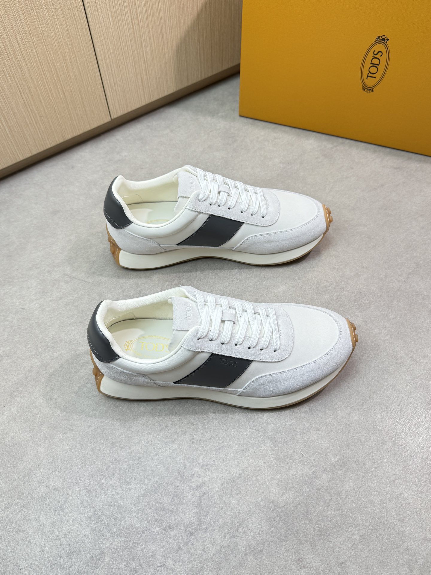 TOD'S Men's White Leather & Suede Lace-Up Sneakers, Casual Comfort Style 2 i1745271755 1352 0