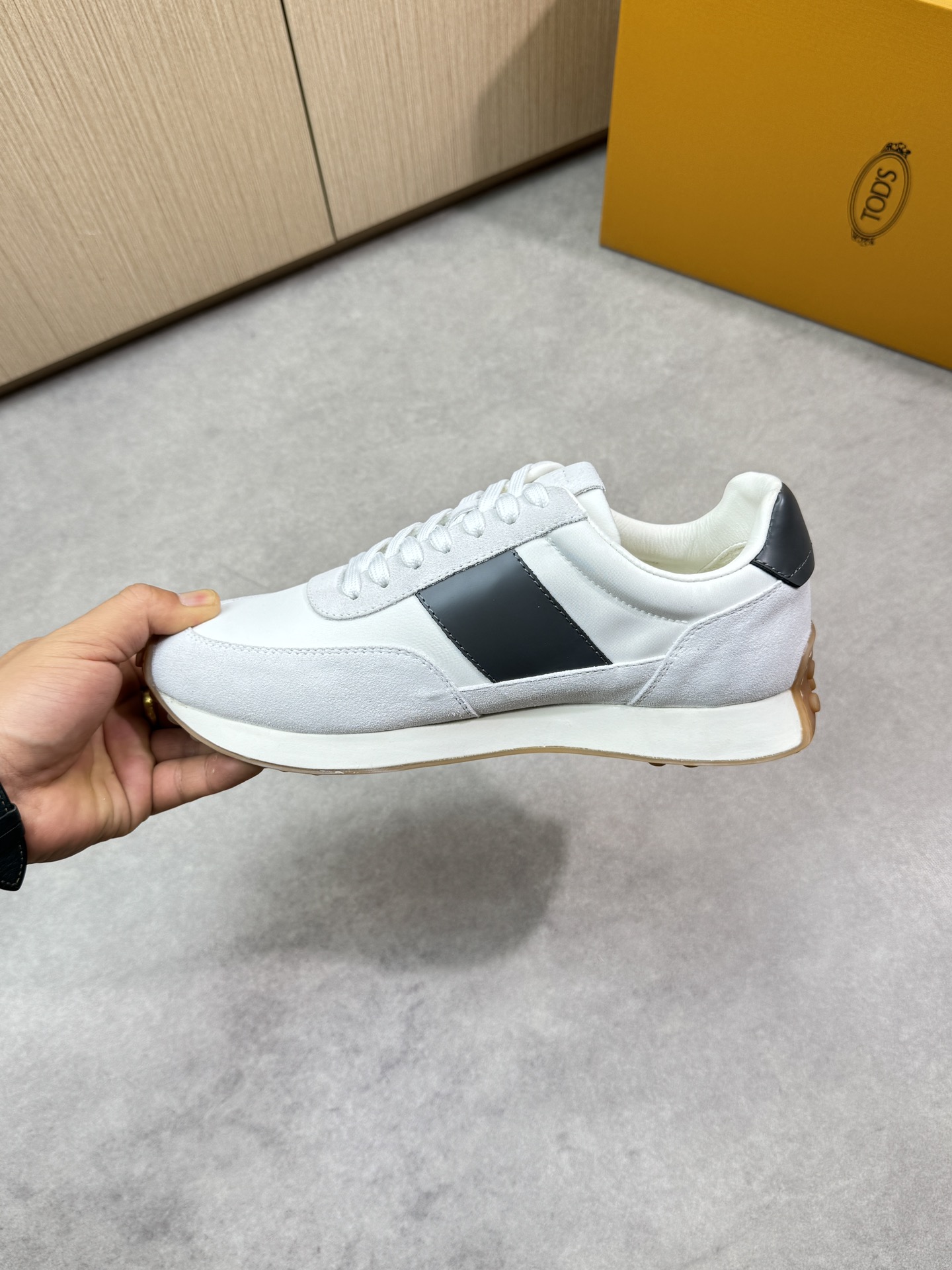 TOD'S Men's White Leather & Suede Lace-Up Sneakers, Casual Comfort Style 6 i1745271755 1519 4