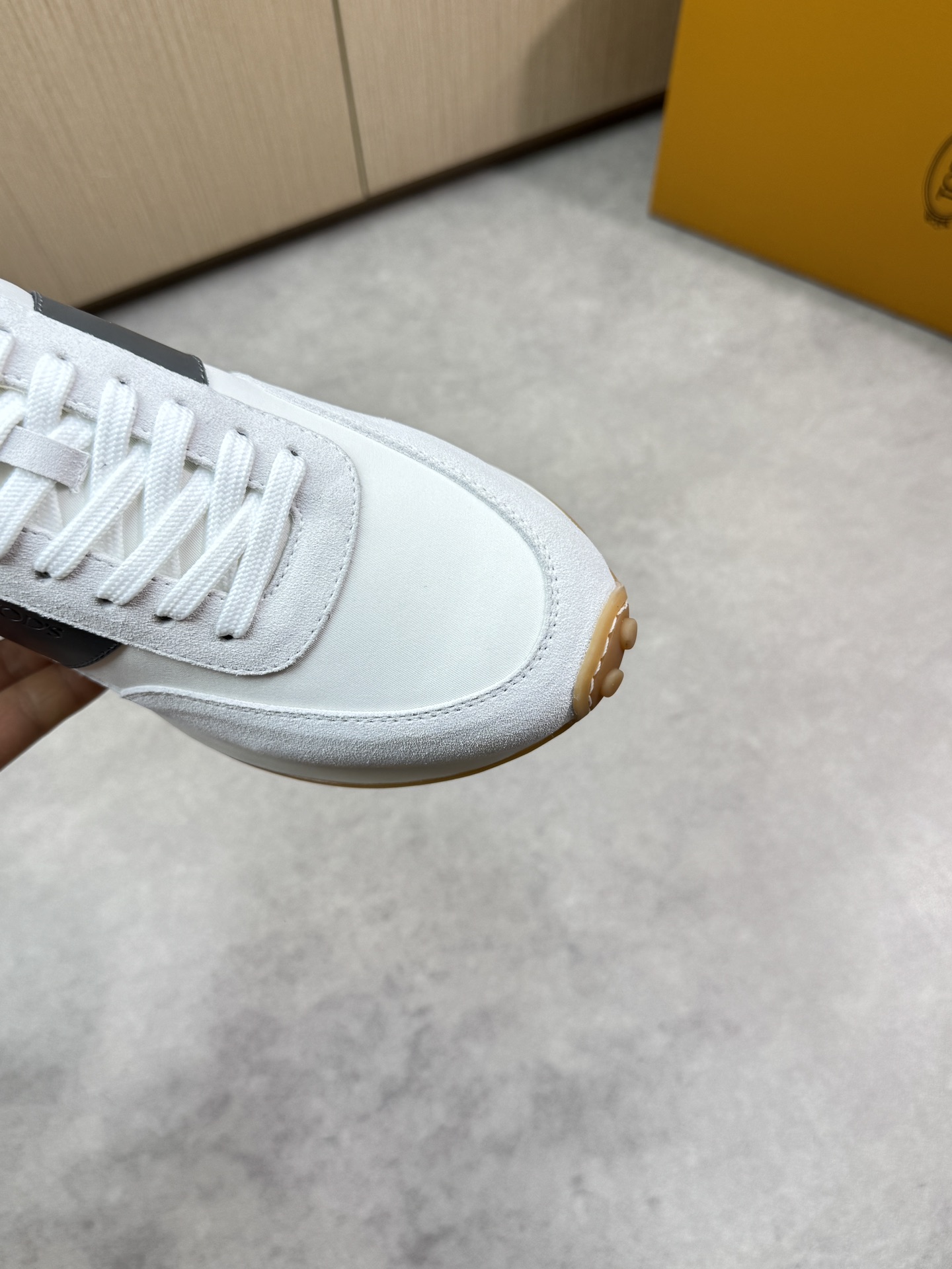 TOD'S Men's White Leather & Suede Lace-Up Sneakers, Casual Comfort Style 7 i1745271755 9787 5
