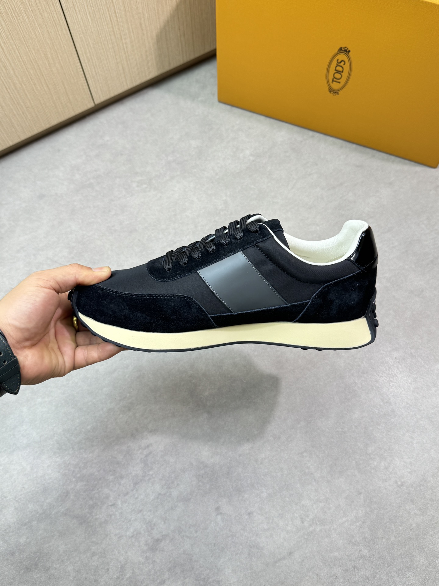 TOD'S Men's Black Leather and Suede Casual Sneakers, Sizes 38-44 6 i1745271802 339 4