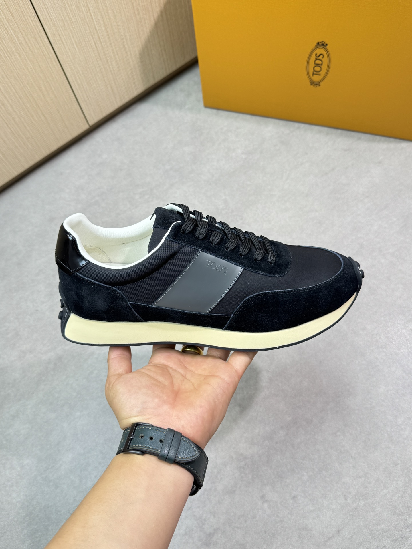 TOD'S Men's Black Leather and Suede Casual Sneakers, Sizes 38-44 5 i1745271802 3882 3