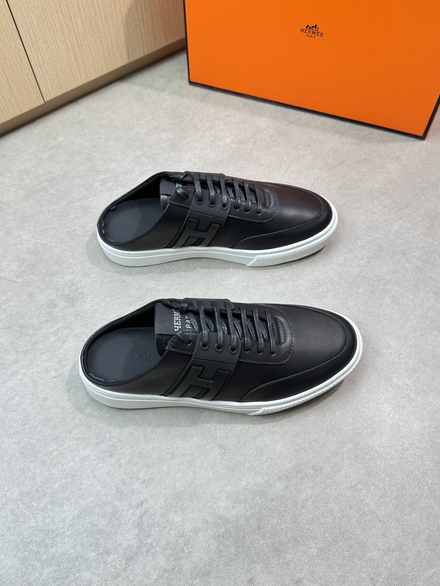 NO:283364,【HERMES】HERMES - High-end quality Original single casual semi-pal shoe - Upper Napa calf leather, shoe body brand 