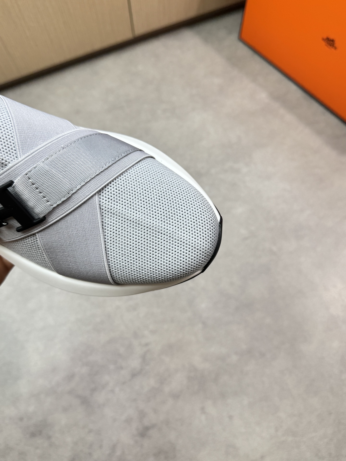 Hermes Men's Gray Knit Slip-On Sneakers with Logo Accent - Sizes 39-44 7 i1746467950 1775 5
