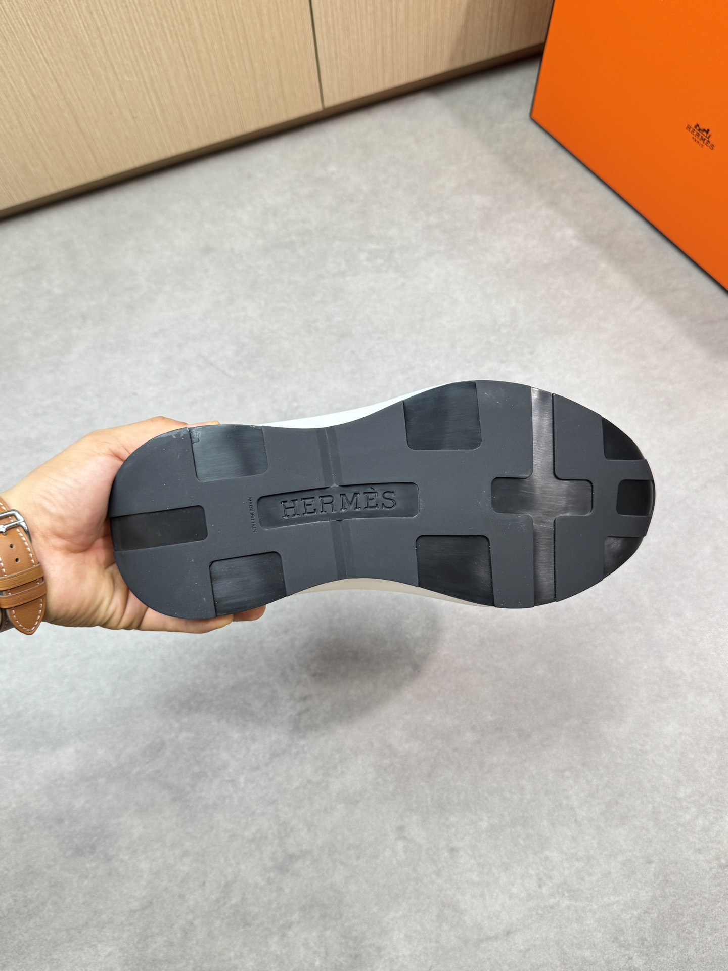 Hermes Men's Gray Knit Slip-On Sneakers with Logo Accent - Sizes 39-44 10 i1746467950 2816 8