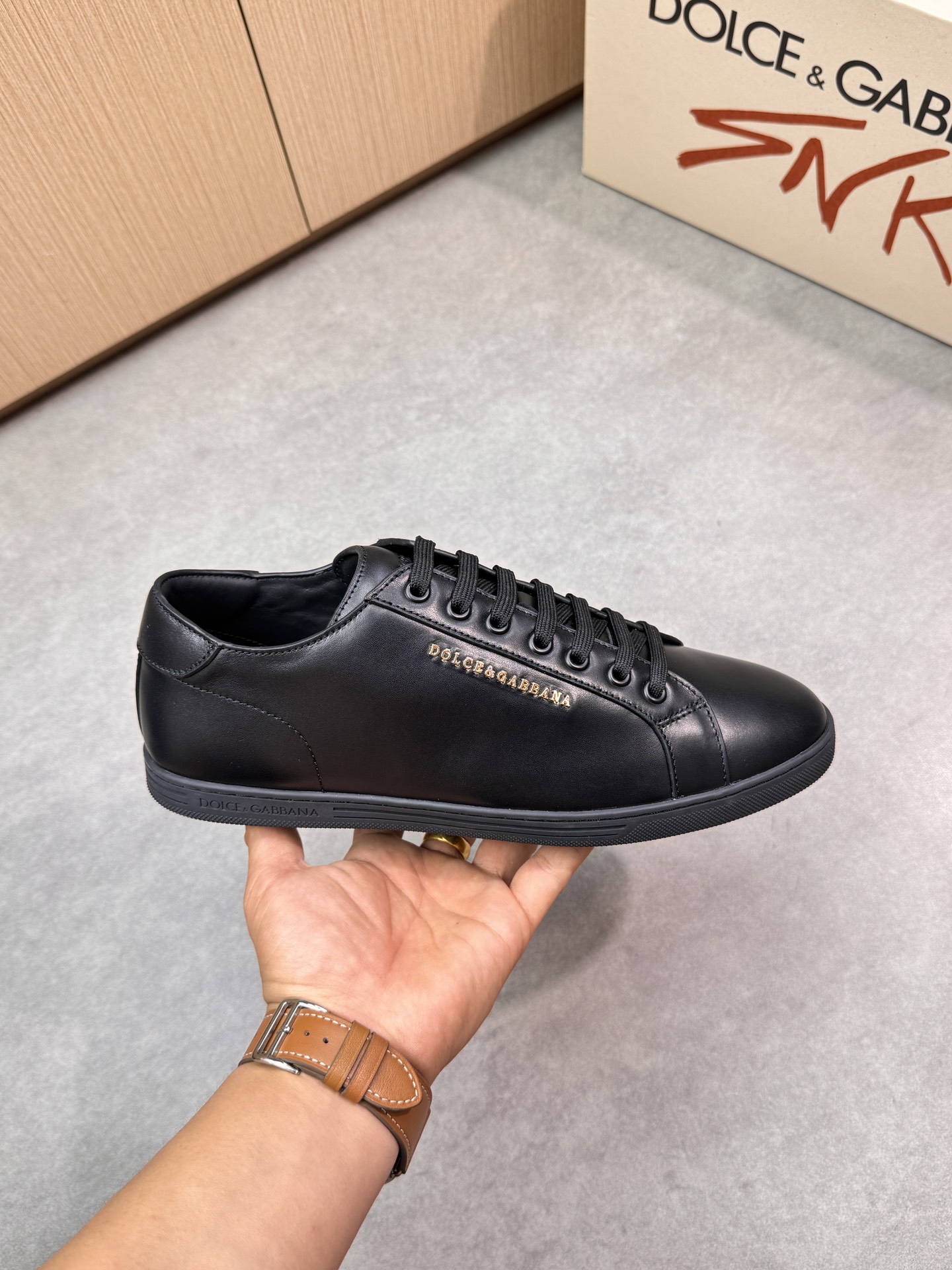 Dolce&Gabbana Black Nappa Leather Sneakers With Metal Logo, Size 39-44 5 i1746551525 6085 3