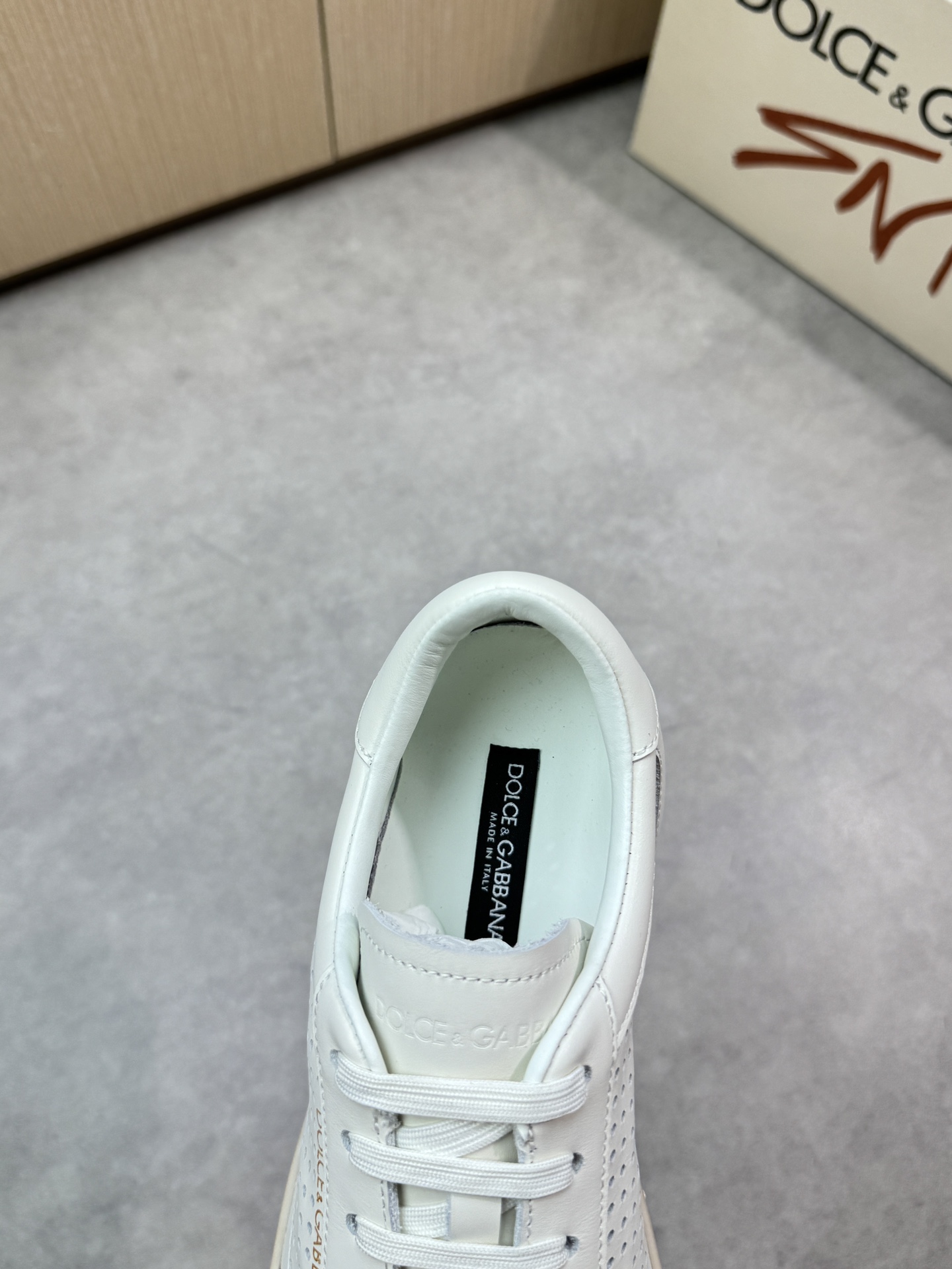 Dolce&Gabbana White Leather Perforated Sneakers, Casual and Stylish 8 i1746551945 1890 6