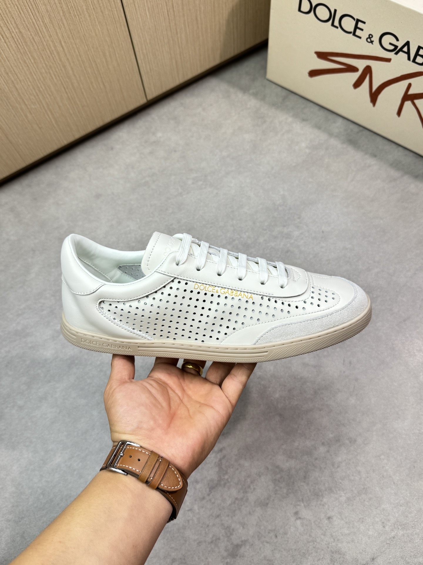 Dolce&Gabbana White Leather Perforated Sneakers, Casual and Stylish 5 i1746551945 2902 3