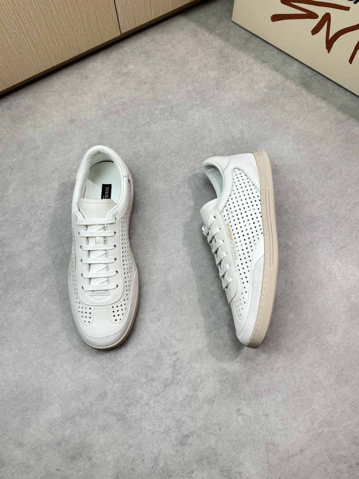 Dolce&Gabbana White Leather Perforated Sneakers, Casual and Stylish 3 i1746551945 3627 1