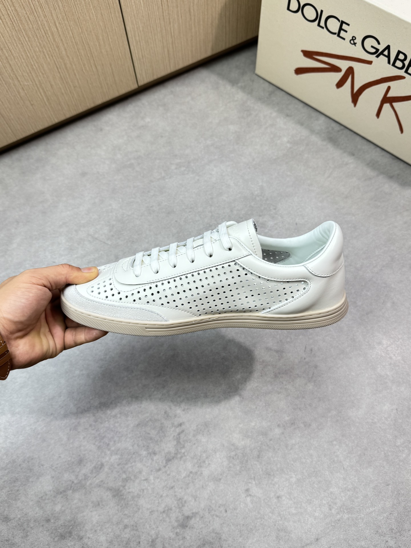 Dolce&Gabbana White Leather Perforated Sneakers, Casual and Stylish 6 i1746551945 8838 4