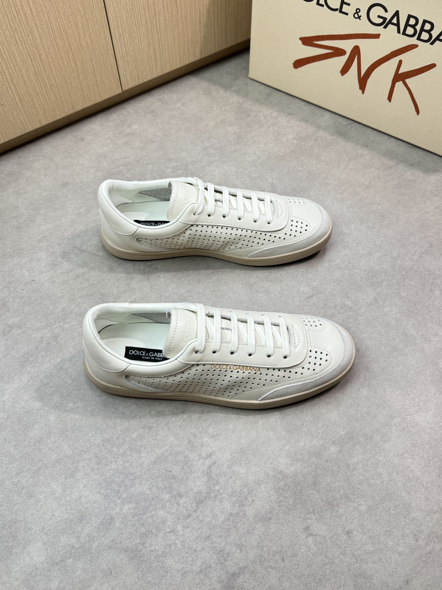 Dolce&Gabbana White Leather Perforated Sneakers, Casual and Stylish 1 Dolce&Gabbana White Leather Perforated Sneakers, Casual and Stylish