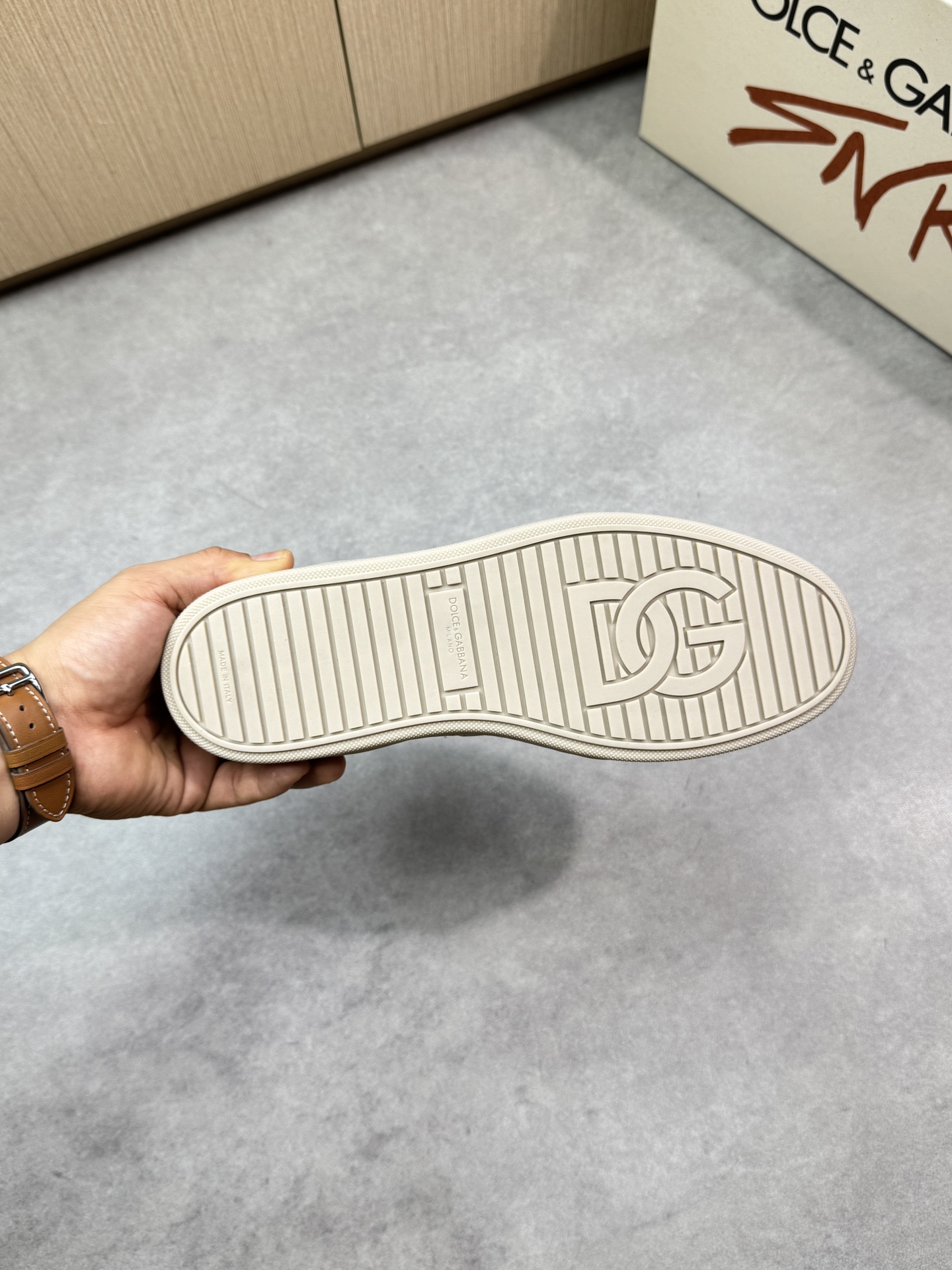 Dolce&Gabbana Leather Sneakers Casual Shoes for Men, Beige, Size 39-44 10 i1746551961 2618 8