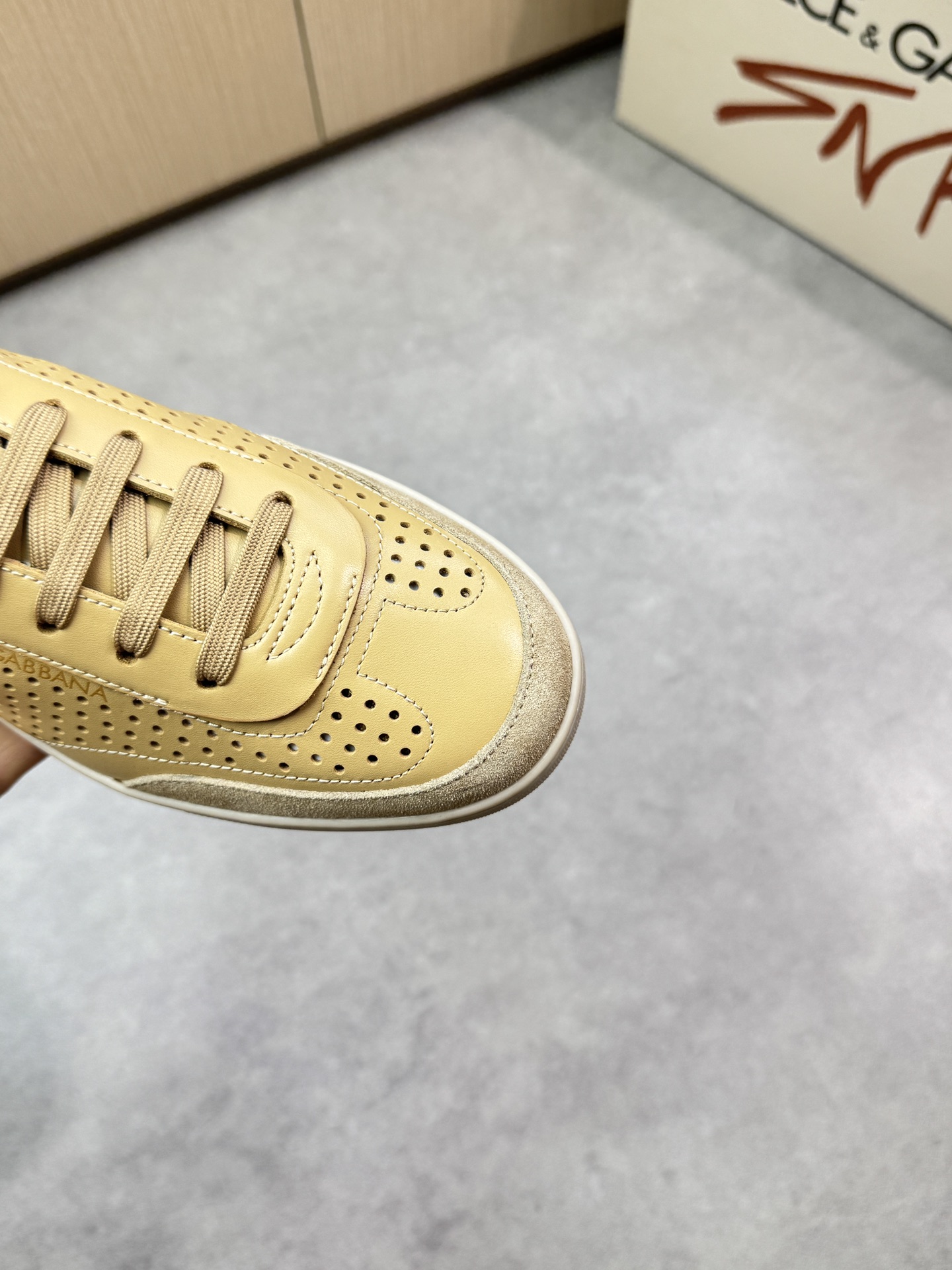 Dolce&Gabbana Leather Sneakers Casual Shoes for Men, Beige, Size 39-44 7 i1746551961 4747 5