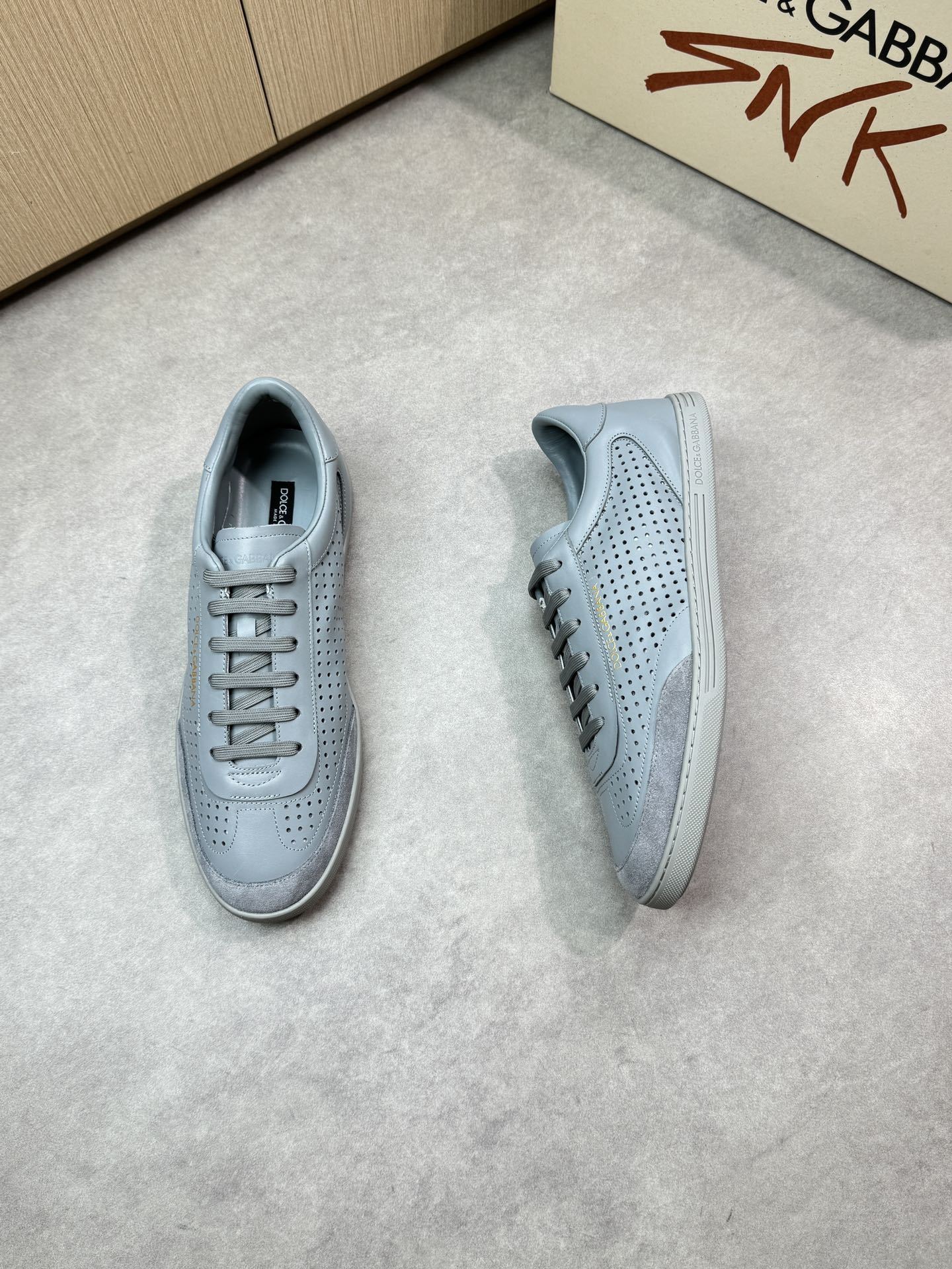 Dolce&Gabbana Leather Sneakers, Perforated Design, Casual Trainer 3 i1746551974 1679 1