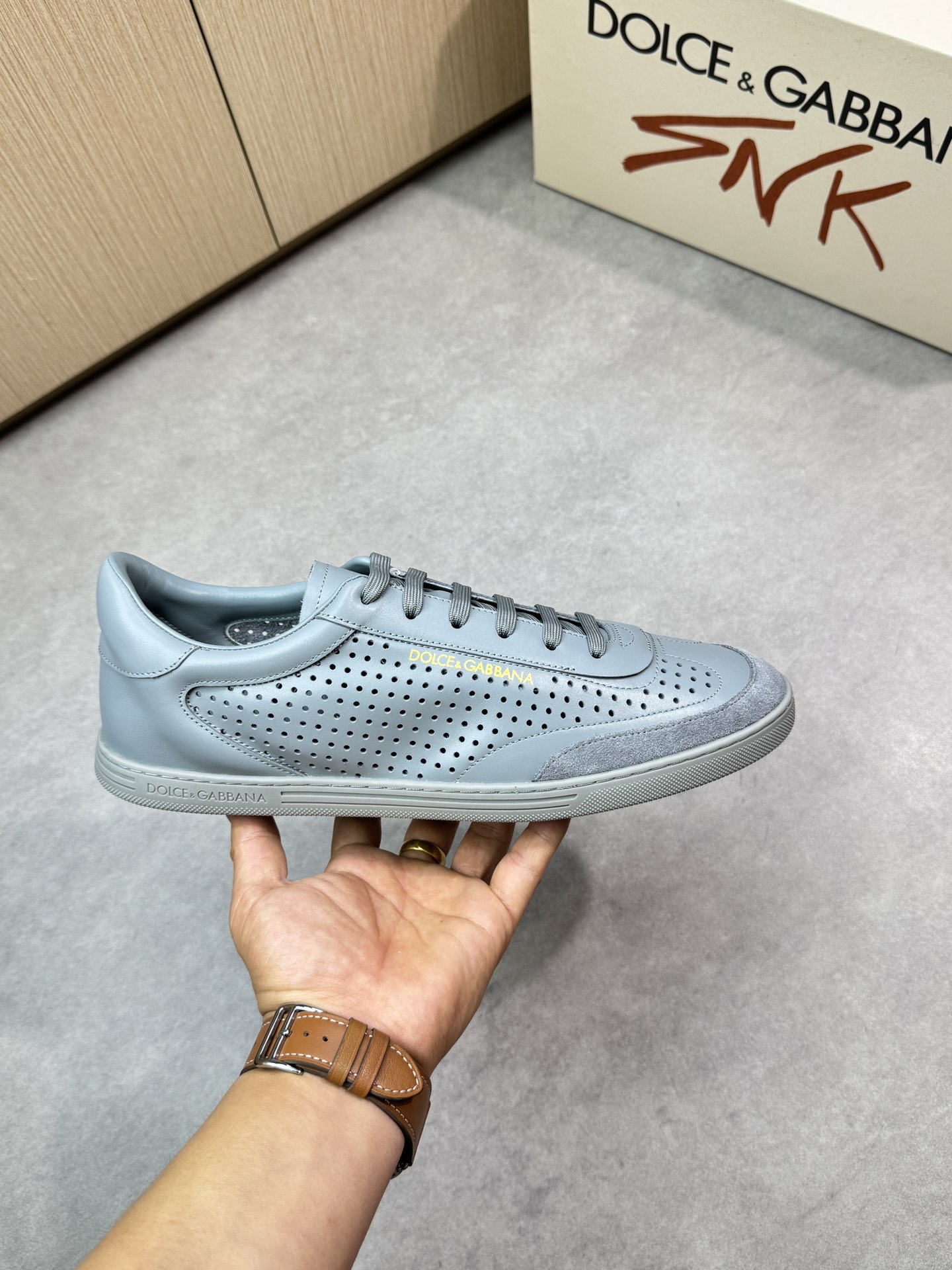 Dolce&Gabbana Leather Sneakers, Perforated Design, Casual Trainer 5 i1746551974 3657 3