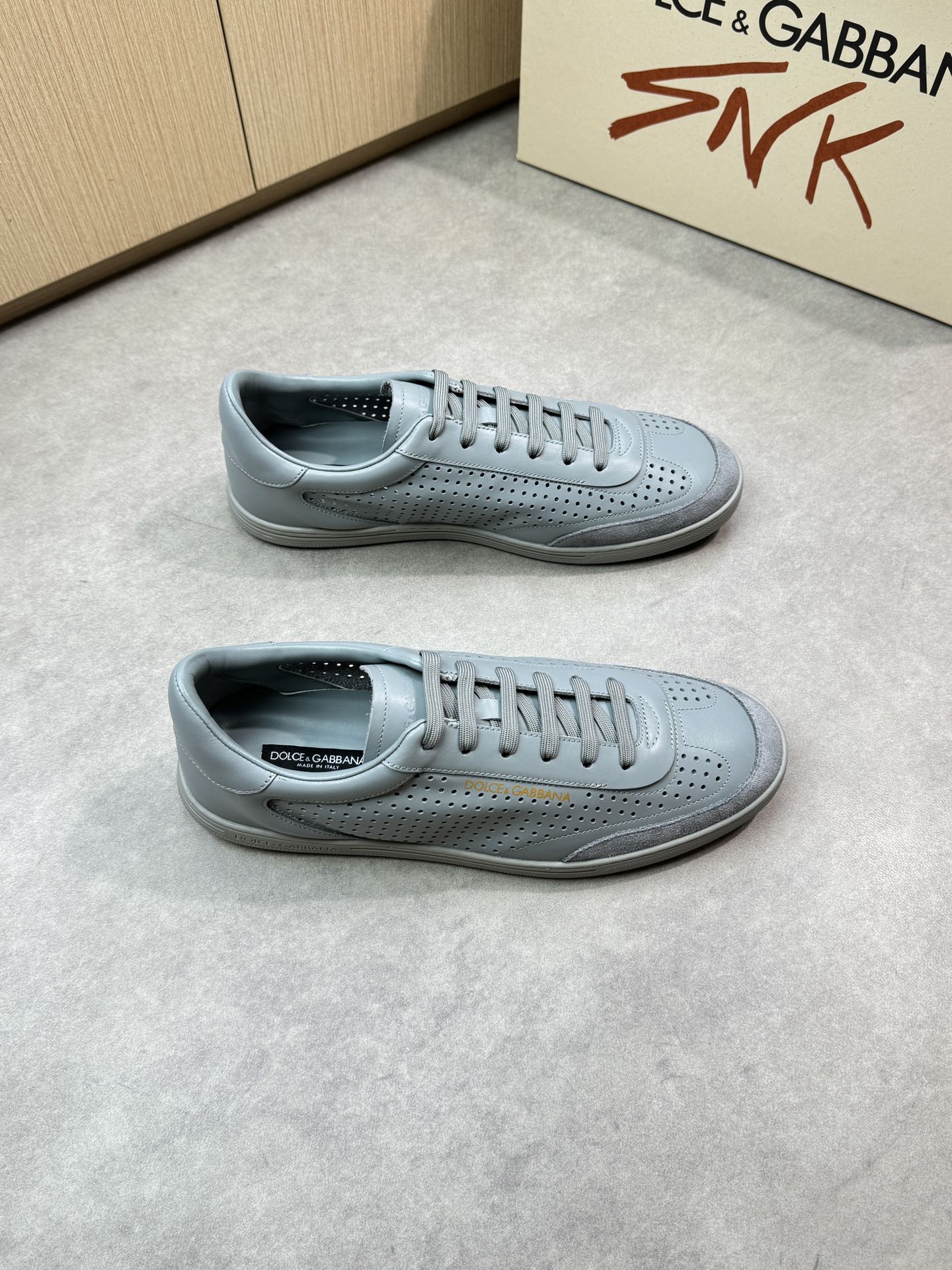 Dolce&Gabbana Leather Sneakers, Perforated Design, Casual Trainer 1 Dolce&Gabbana Leather Sneakers, Perforated Design, Casual Trainer