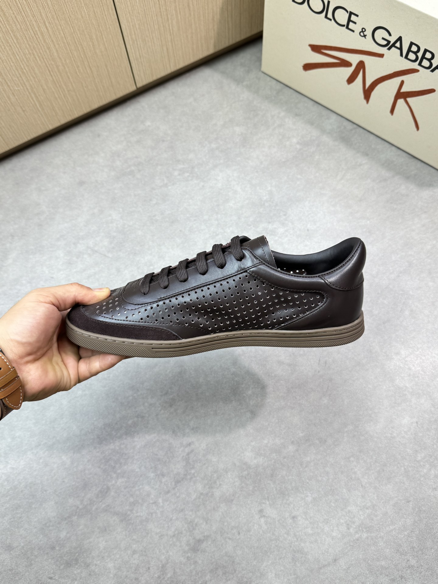 Dolce&Gabbana Leather Sneaker, Brown, Men, Size 39-44 6 i1746551997 2570 4
