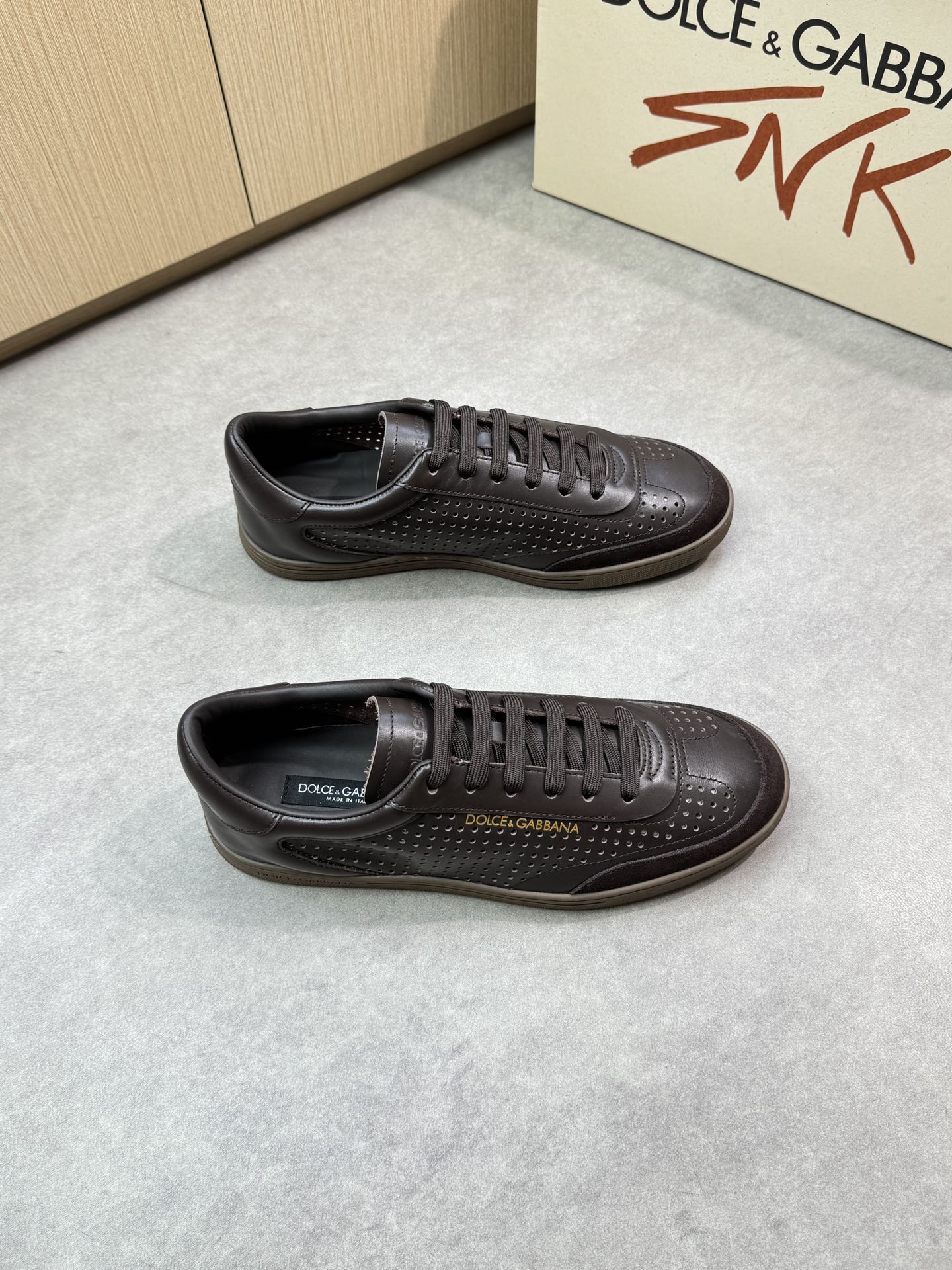 Dolce&Gabbana Leather Sneaker, Brown, Men, Size 39-44 2 i1746551997 8253 0