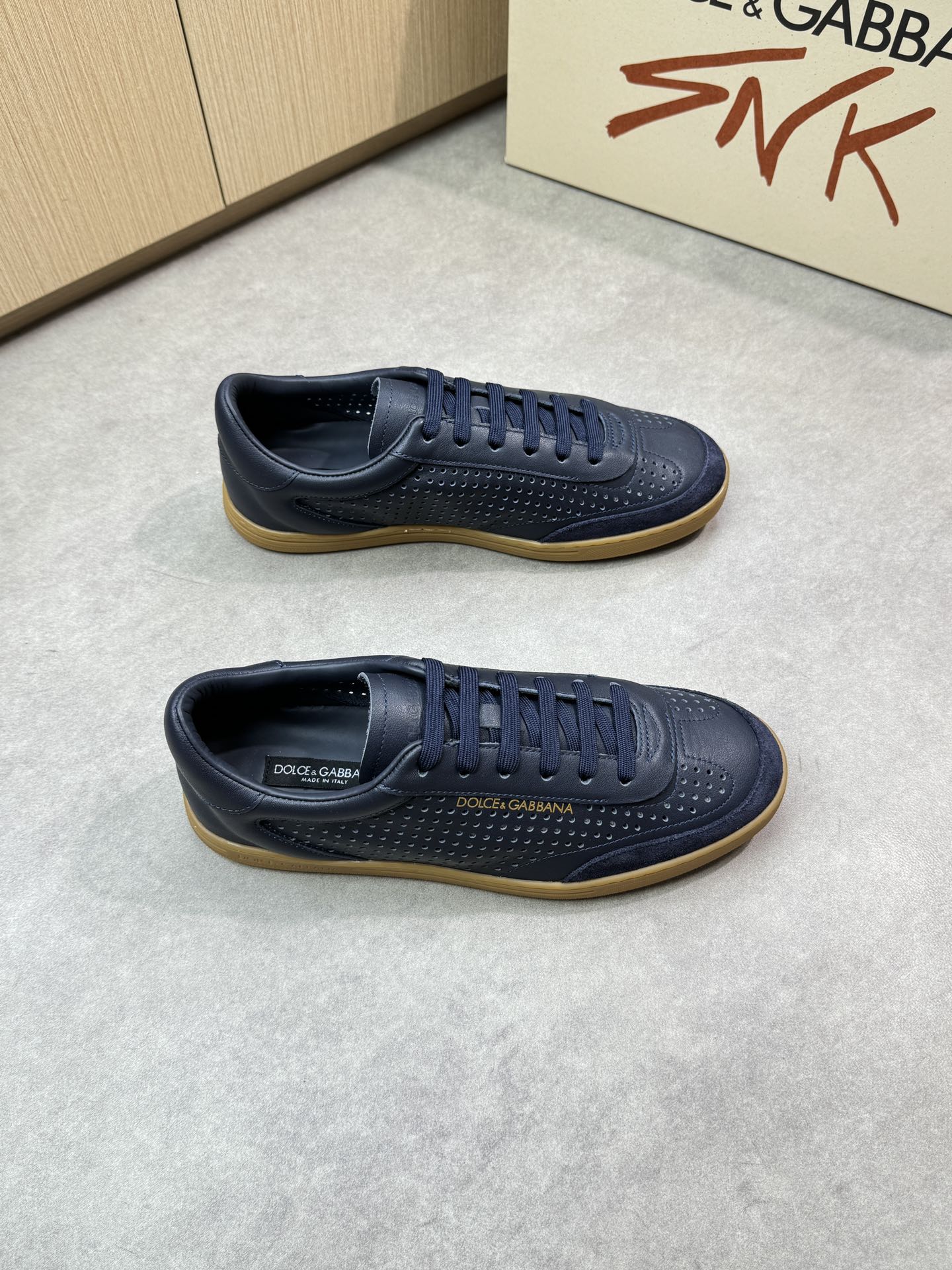 Dolce & Gabbana Leather Sneakers, Premium Calfskin, Perforated Design 1 Dolce & Gabbana Leather Sneakers, Premium Calfskin, Perforated Design