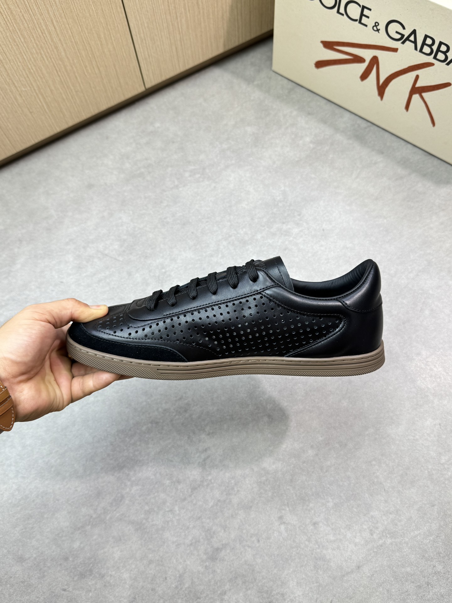 Dolce & Gabbana Men's Leather Perforated Lace Up Sneakers 6 i1746552042 7645 4
