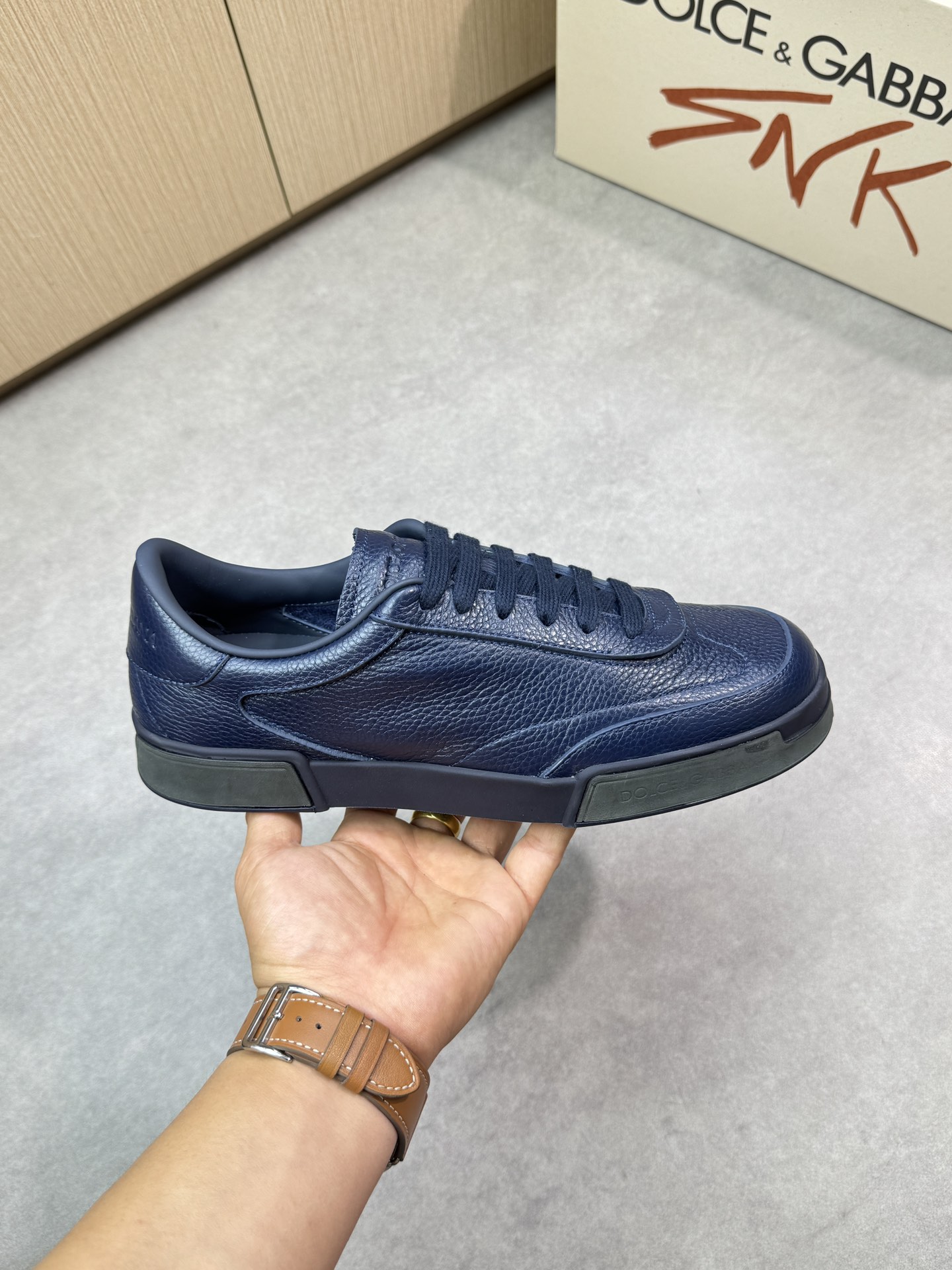 Dolce&Gabbana Leather Low-Top Sneakers Casual Shoes, Blue, Sizes 39-44 5 i1746552707 2494 3