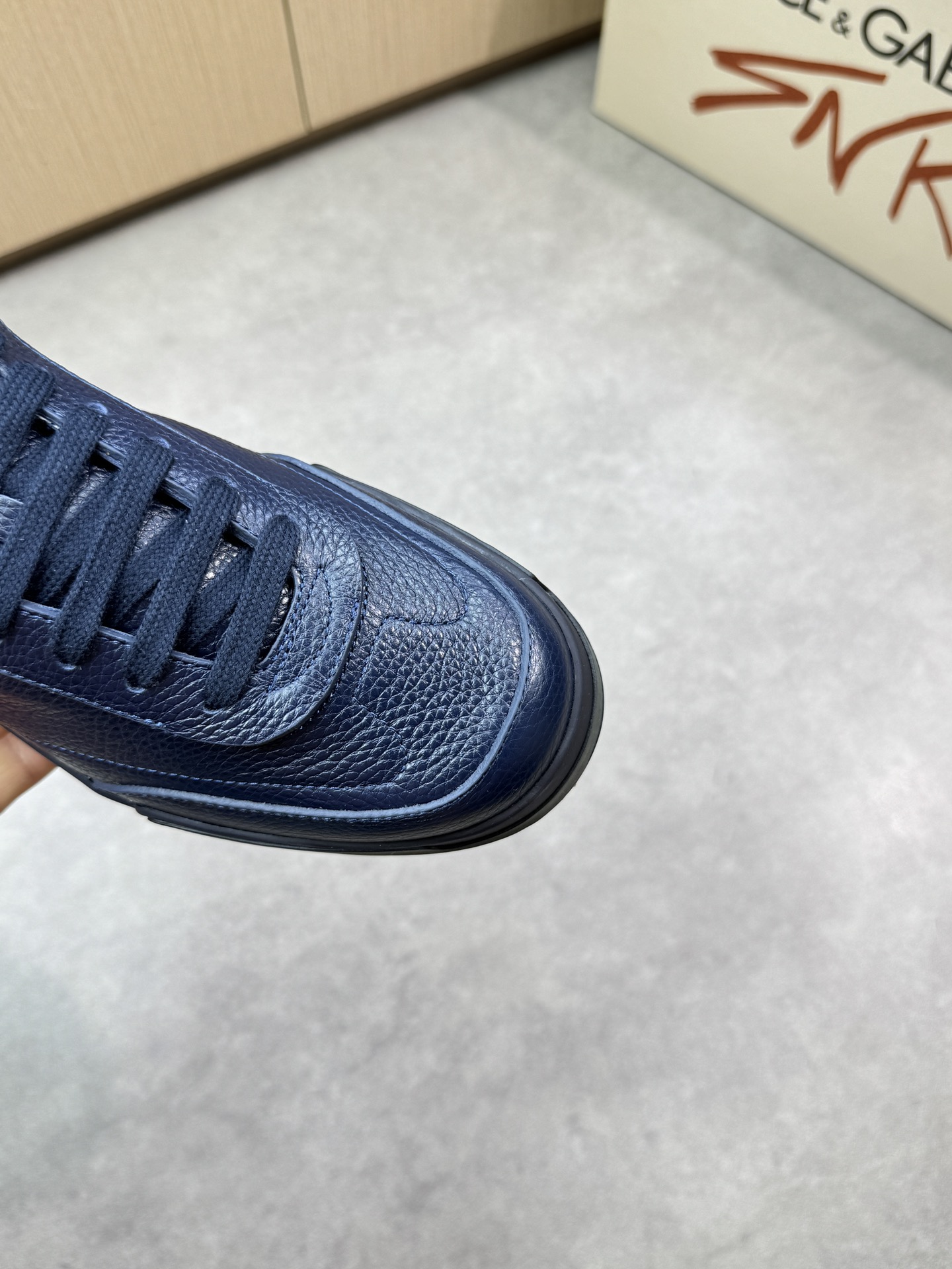 Dolce&Gabbana Leather Low-Top Sneakers Casual Shoes, Blue, Sizes 39-44 7 i1746552707 5501 5