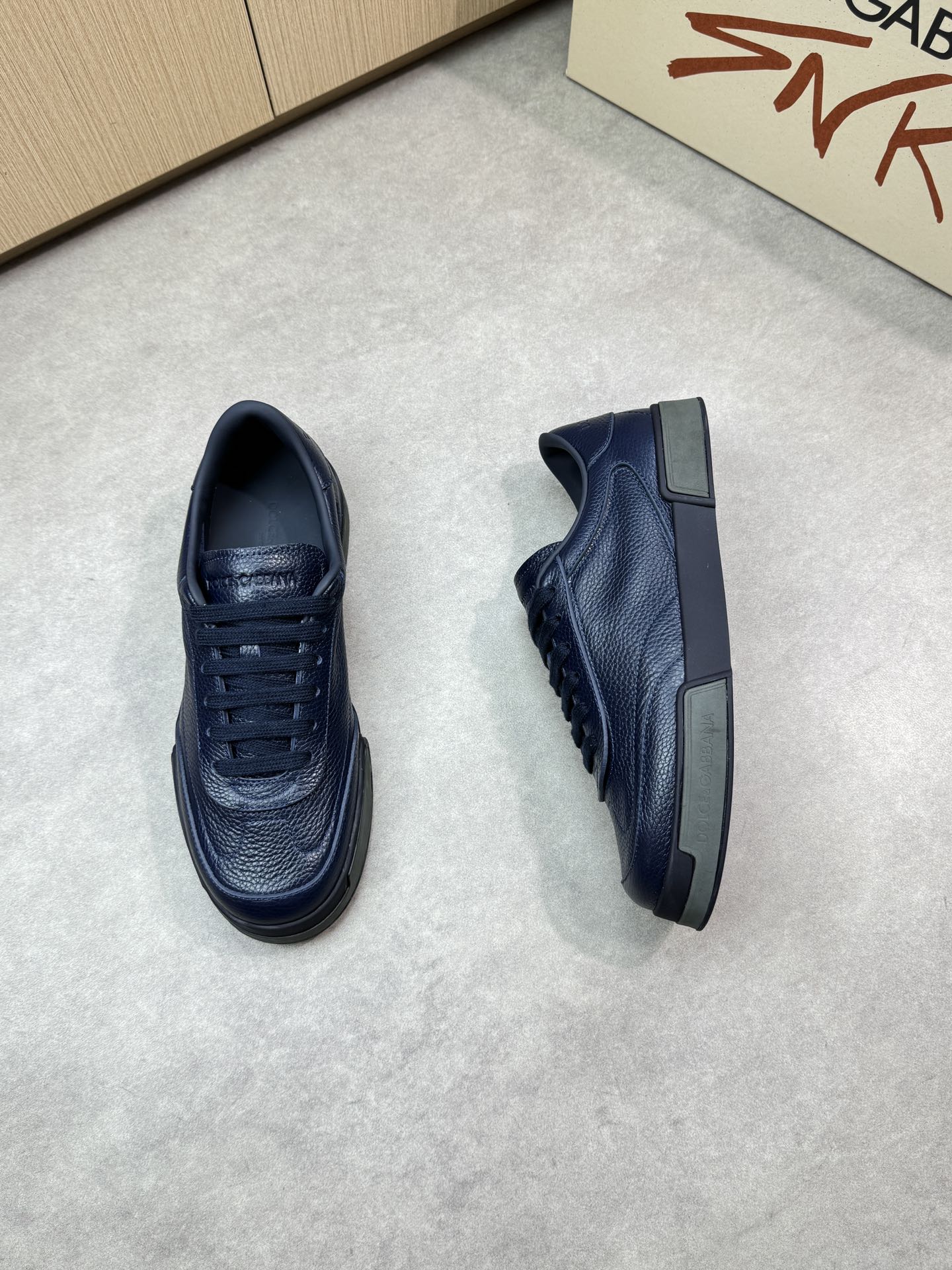 Dolce&Gabbana Leather Low-Top Sneakers Casual Shoes, Blue, Sizes 39-44 3 i1746552707 5566 1