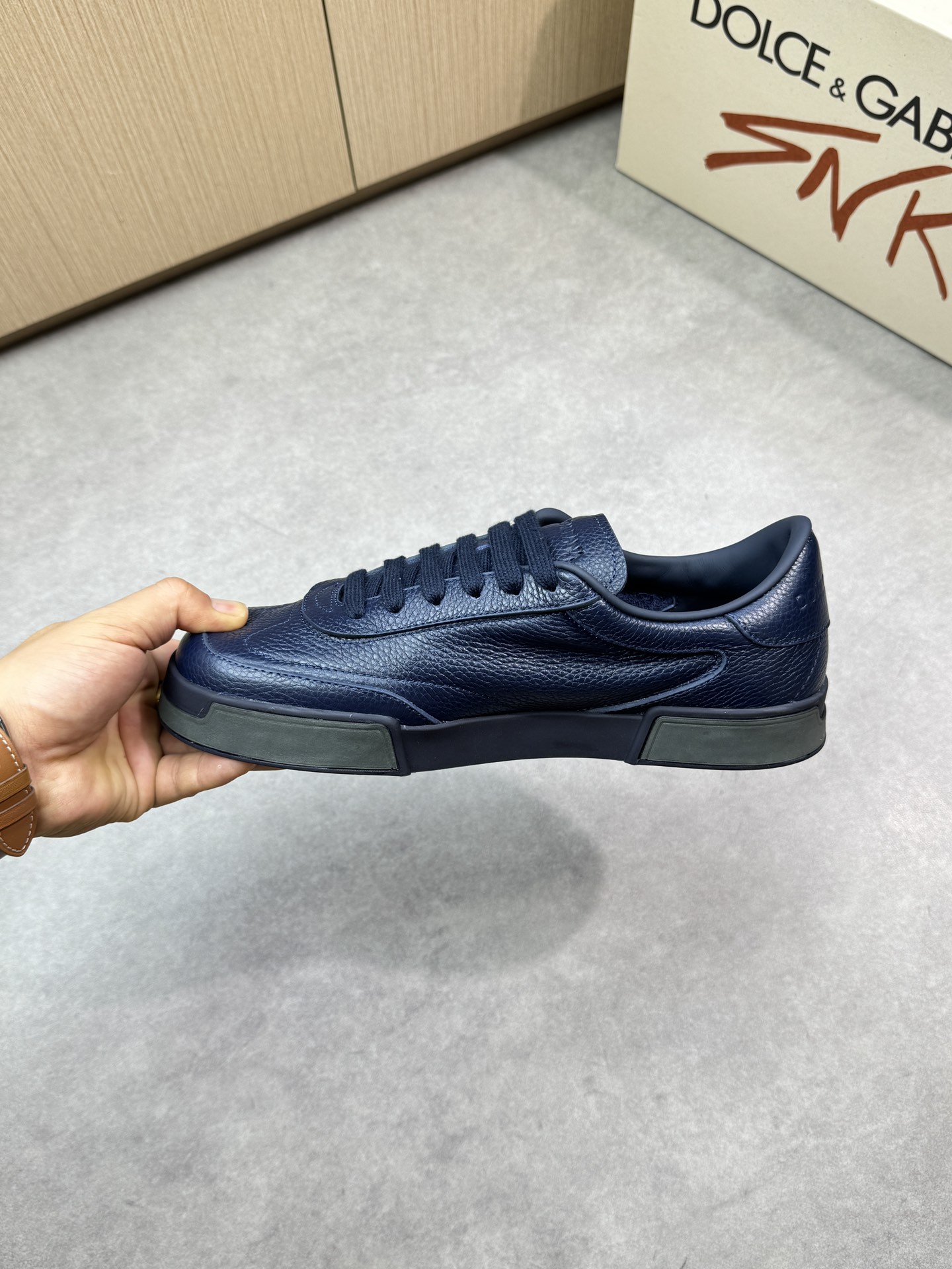 Dolce&Gabbana Leather Low-Top Sneakers Casual Shoes, Blue, Sizes 39-44 6 i1746552707 6100 4